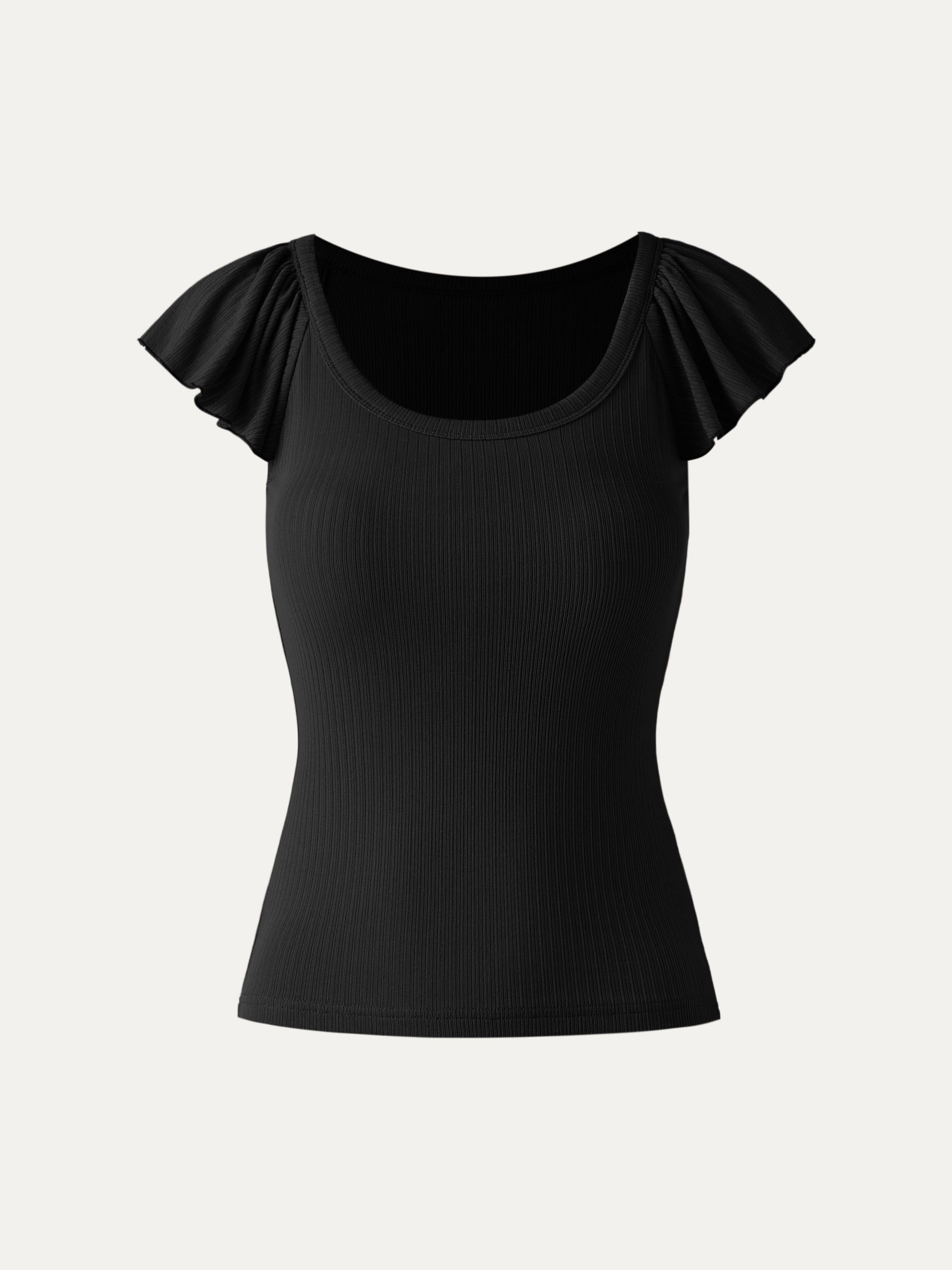 Lace Rib 2-In-1 Ruffle Sleeve Top sold by ogl move product image thumbnail 3