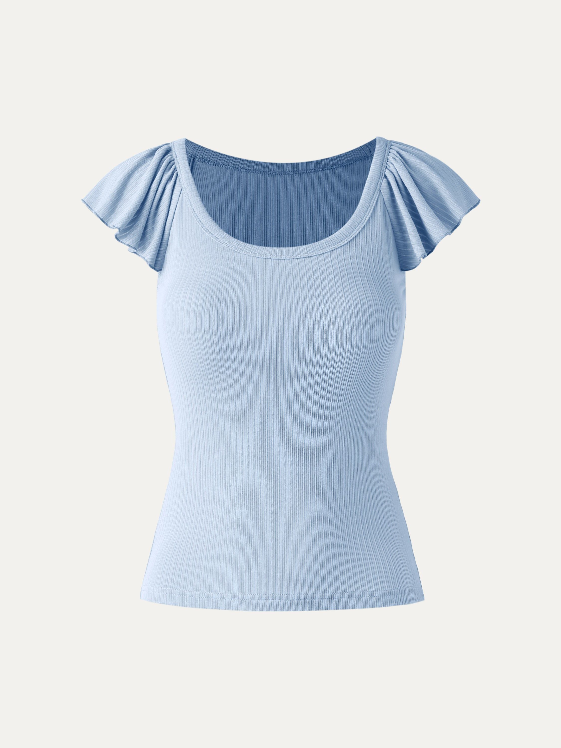 Lace Rib 2-In-1 Ruffle Sleeve Top sold by ogl move product image thumbnail 5