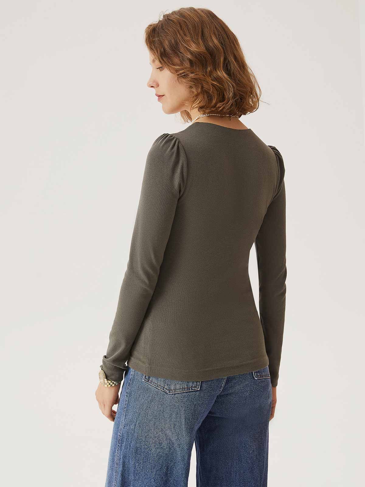 Eco-Mousse® Squareneck Puff Sleeve Tuckable Brami Top sold by ogl move product image thumbnail 6