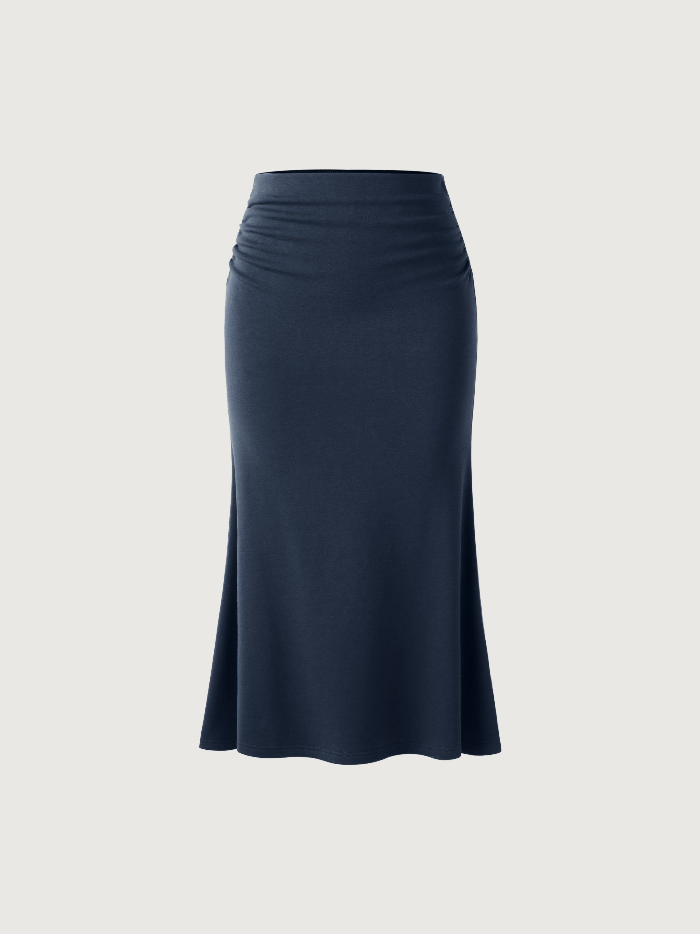 Petite Ruched Side Mermaid Maxi Skirt-Brushed Inside sold by ogl move product image thumbnail 3