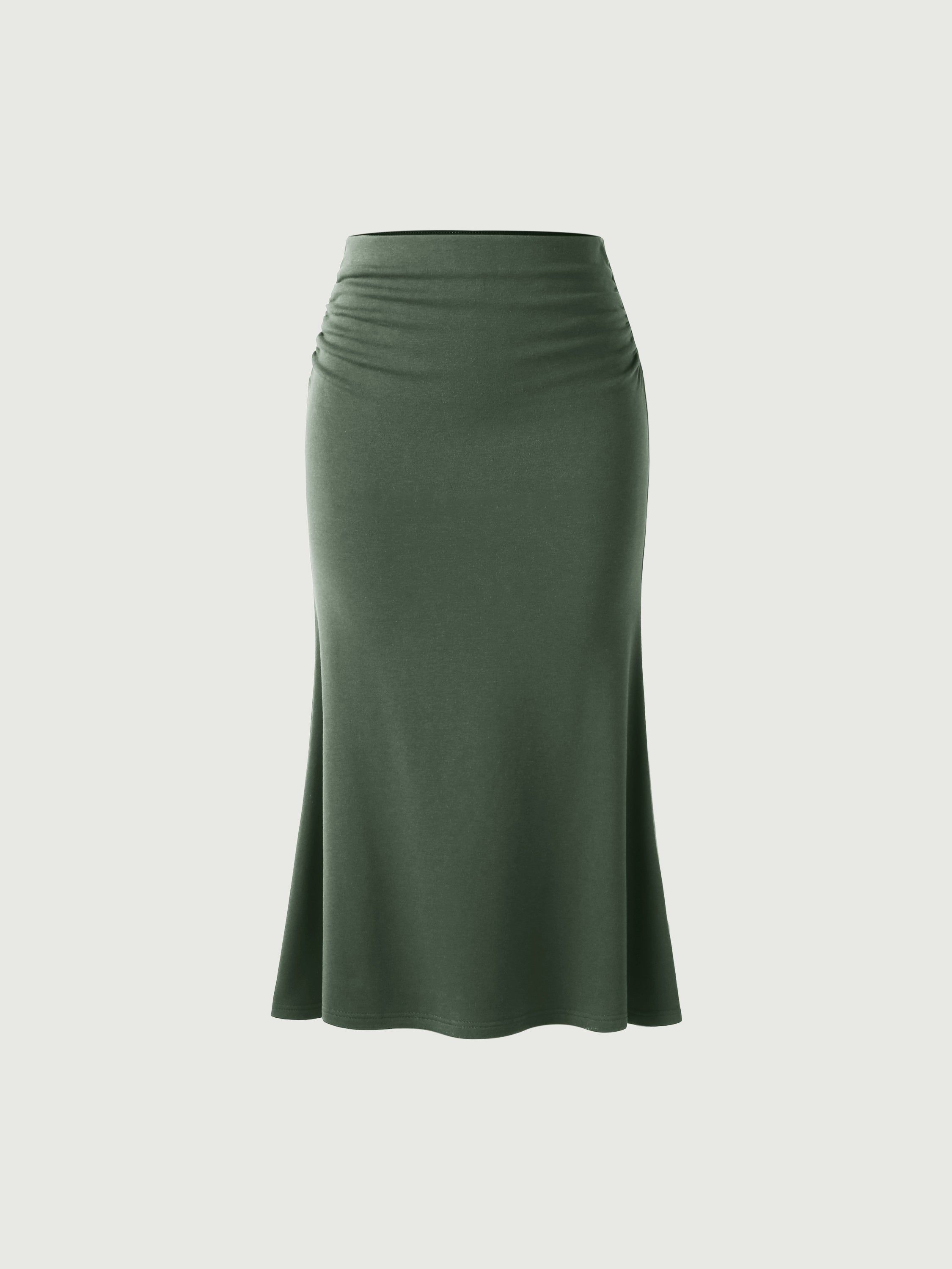 Petite Ruched Side Mermaid Maxi Skirt-Brushed Inside sold by ogl move