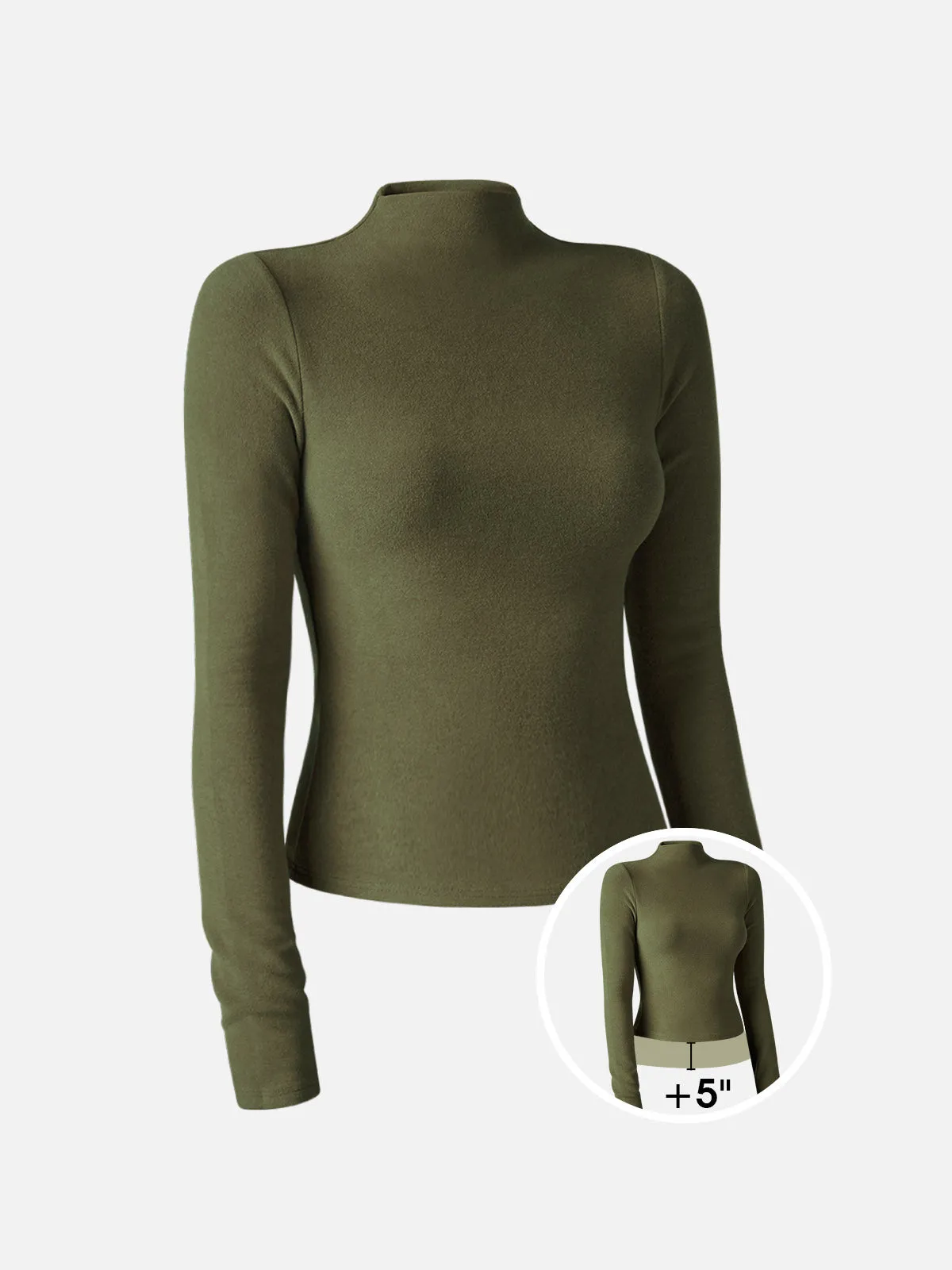 Brushed Mock Neck Top-Hip Length sold by ogl move product image thumbnail 3