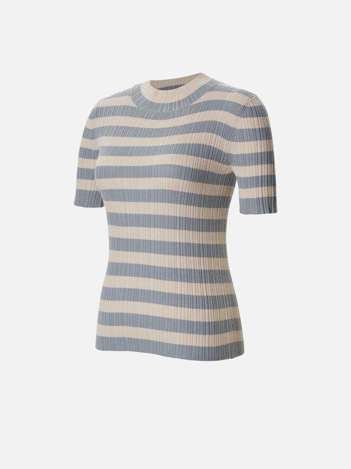Striped Mock-neck Wool Sweater sold by ogl move product image thumbnail 2