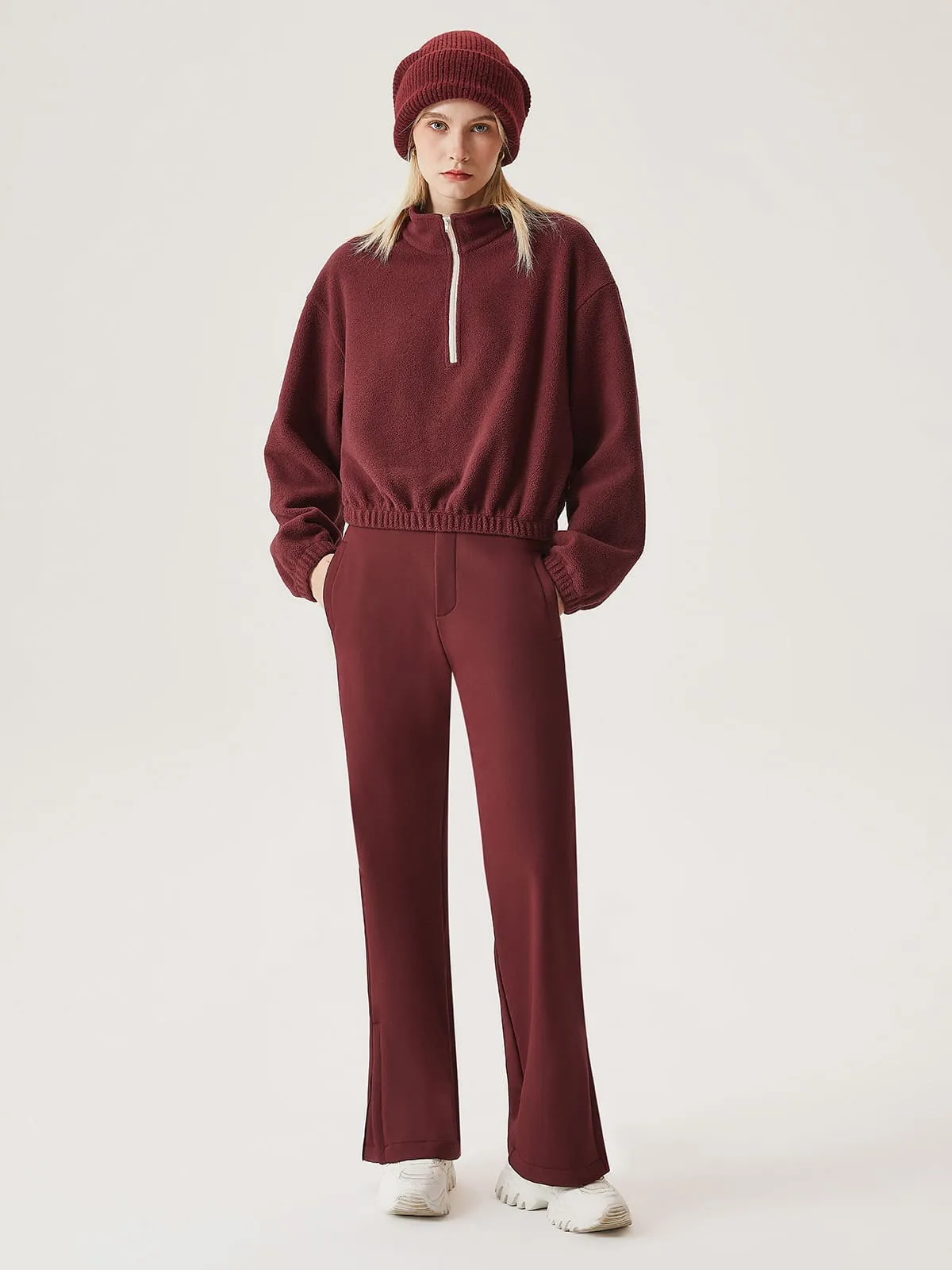 Cozy Polar Fleece Contrast Zipper Sweatshirt sold by ogl move product image thumbnail 3