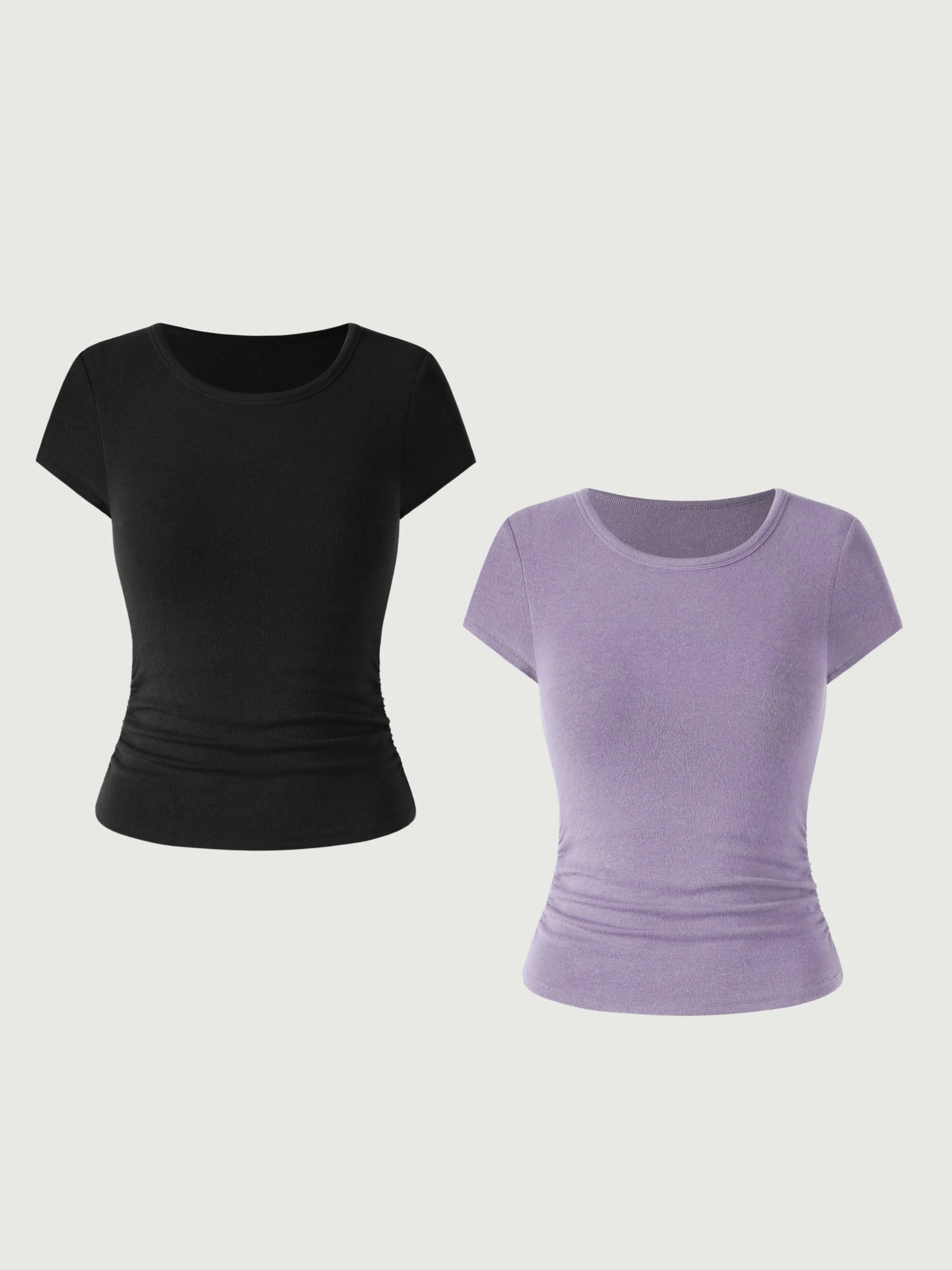 Eco-MiyaMoon® Round Neck Short Sleeve Brami Top 2Pcs Set sold by ogl move product image thumbnail 5