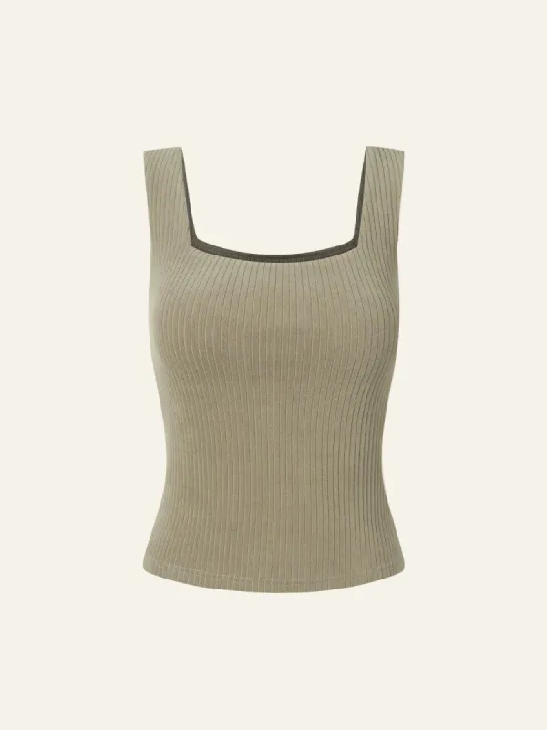 Velvety Touch Square Neck Wide Rib Brami Tank sold by ogl move