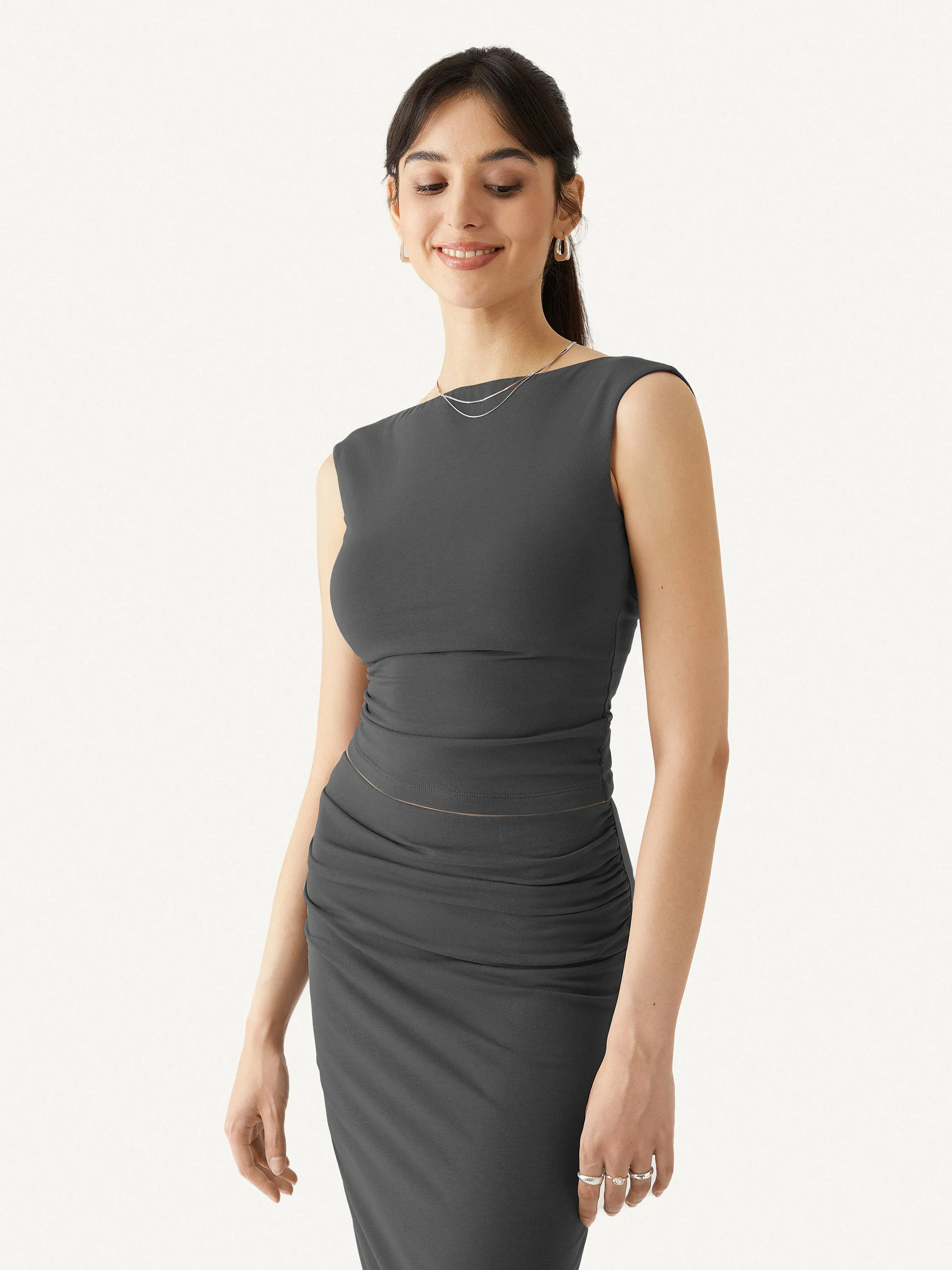 Cotton Jersey Open Back Brami Tank sold by ogl move product image thumbnail 5