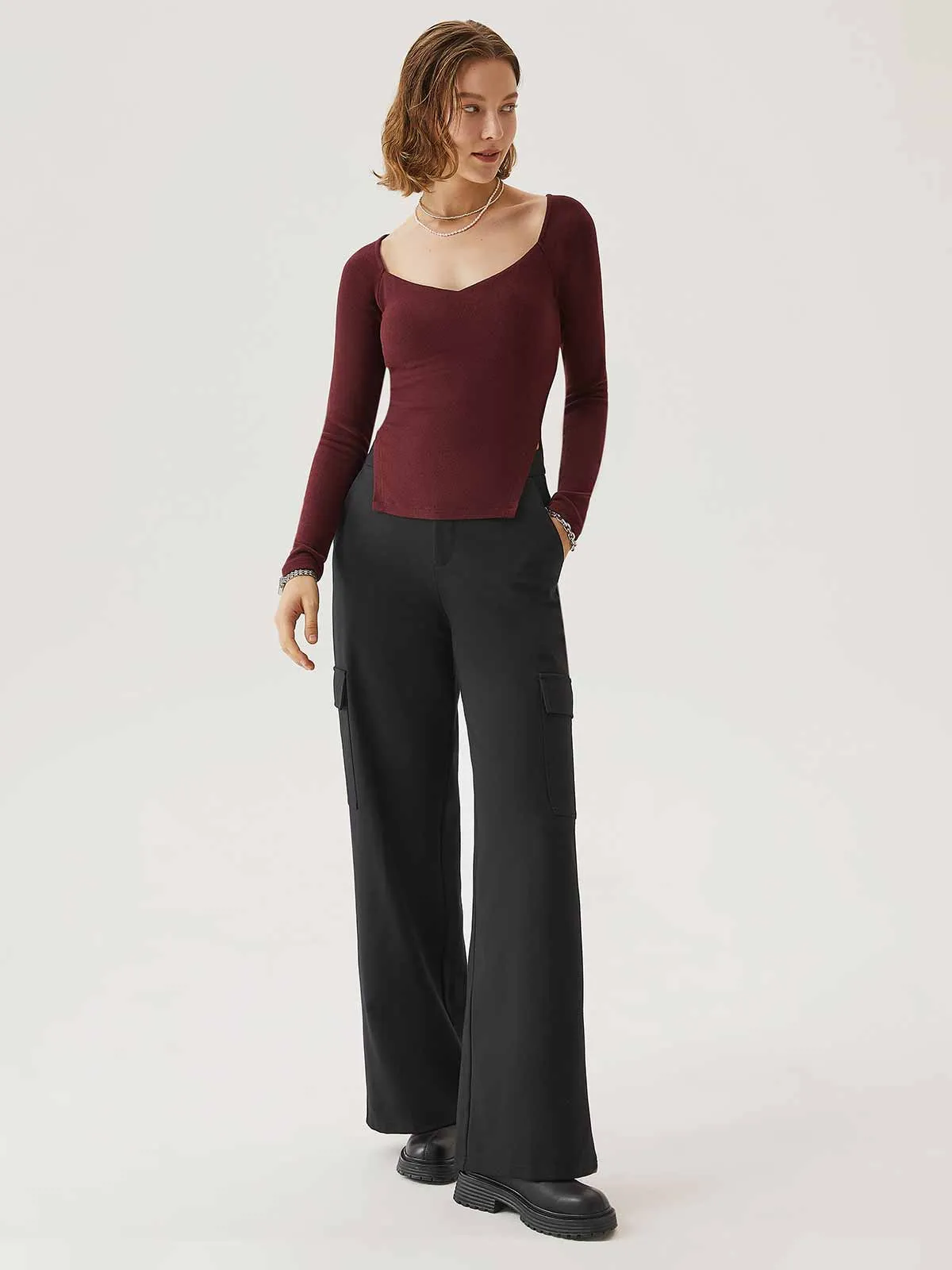Thermal Sweatheart Angled Hem Brami Top sold by ogl move product image thumbnail 2