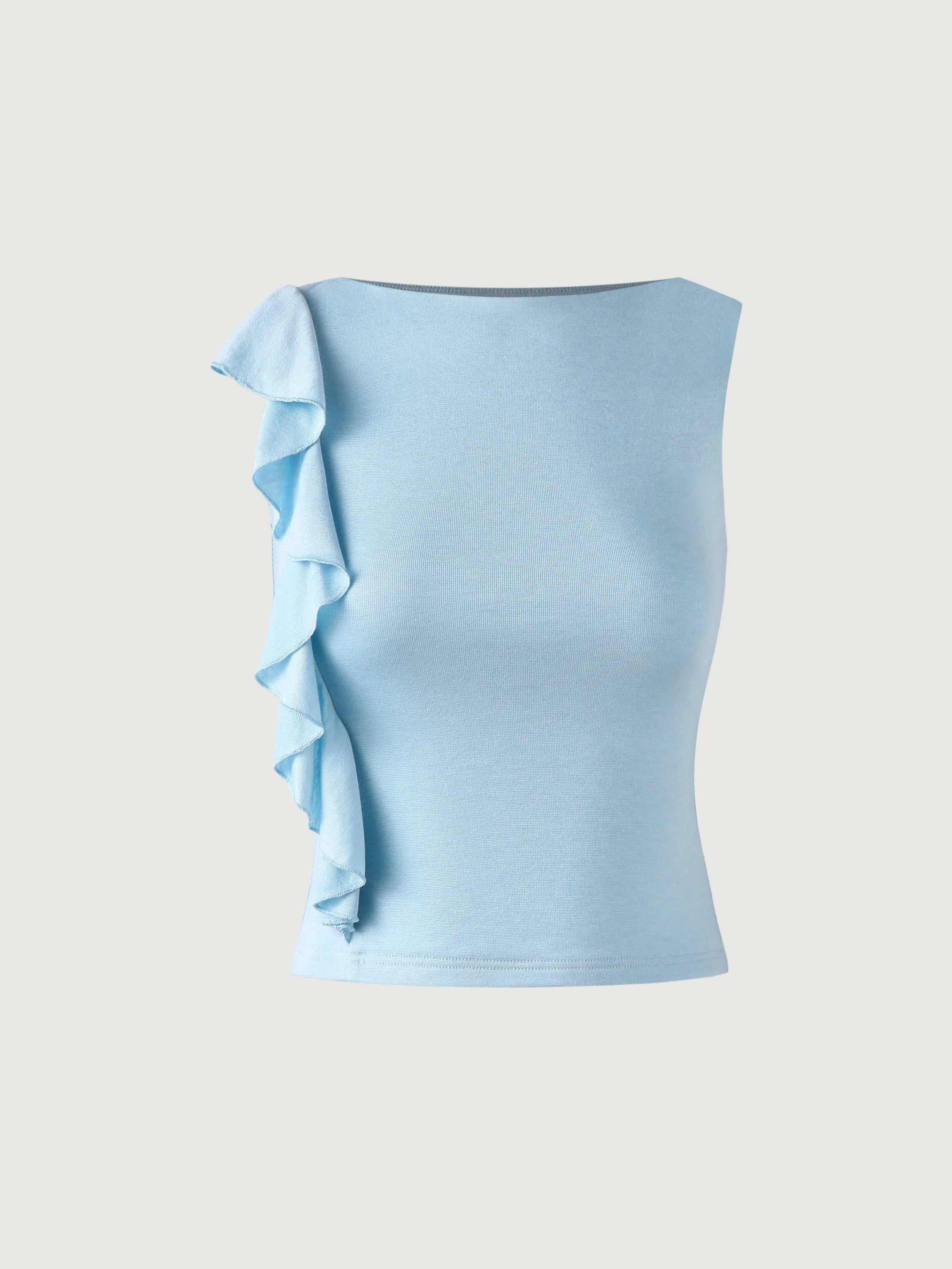 Tencel Wool Asymmetrical Ruffle Tank sold by ogl move product image thumbnail 4