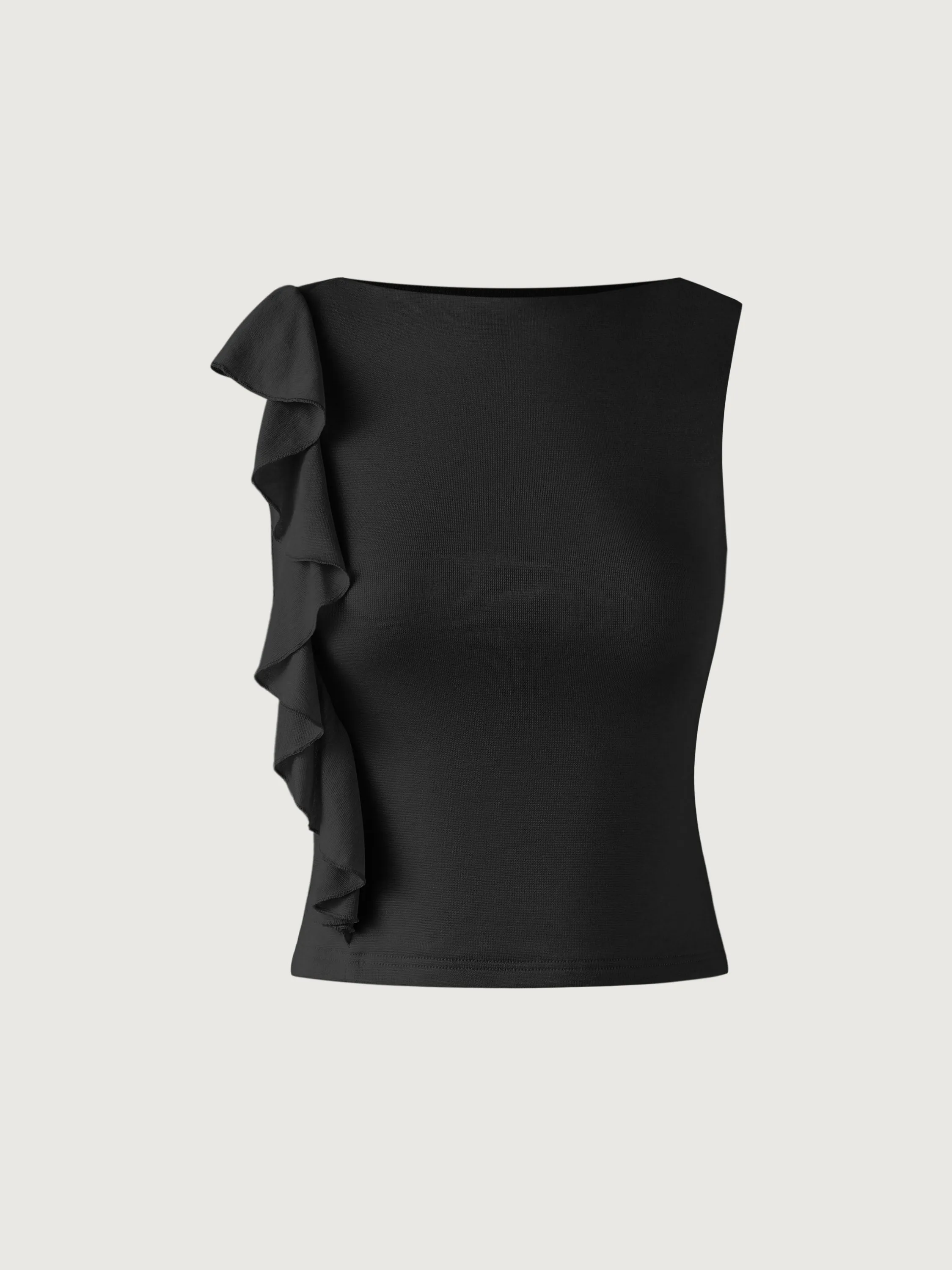 Tencel Wool Asymmetrical Ruffle Tank sold by ogl move product image thumbnail 2