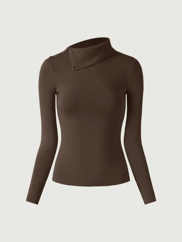Buttoned Turtleneck Top sold by ogl move