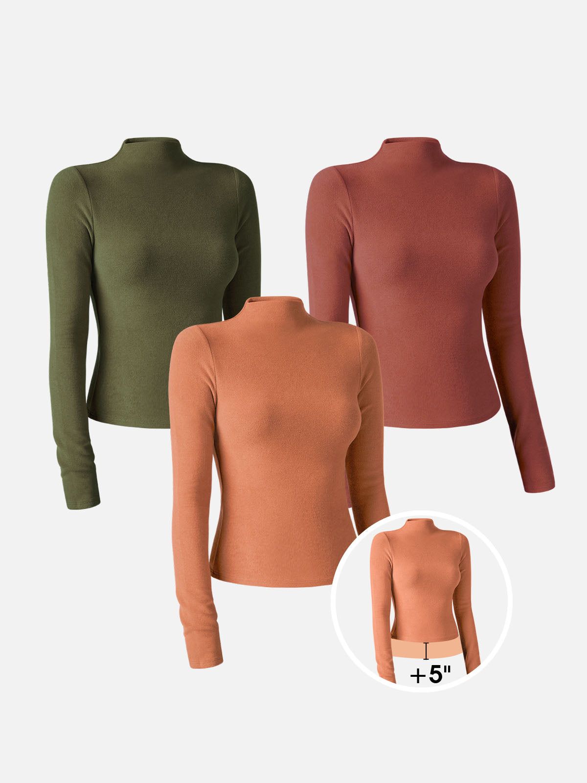 Eco-Mousse® Brushed Mock Neck Top-Hip Length-3Pcs Set sold by ogl move product image thumbnail 3