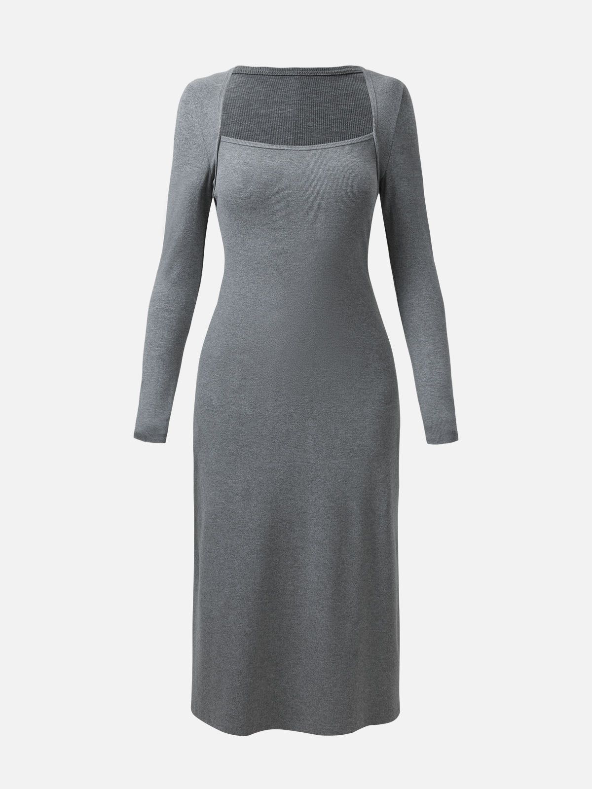 Modest Tapered Square Neck Midi Dress sold by ogl move product image thumbnail 3