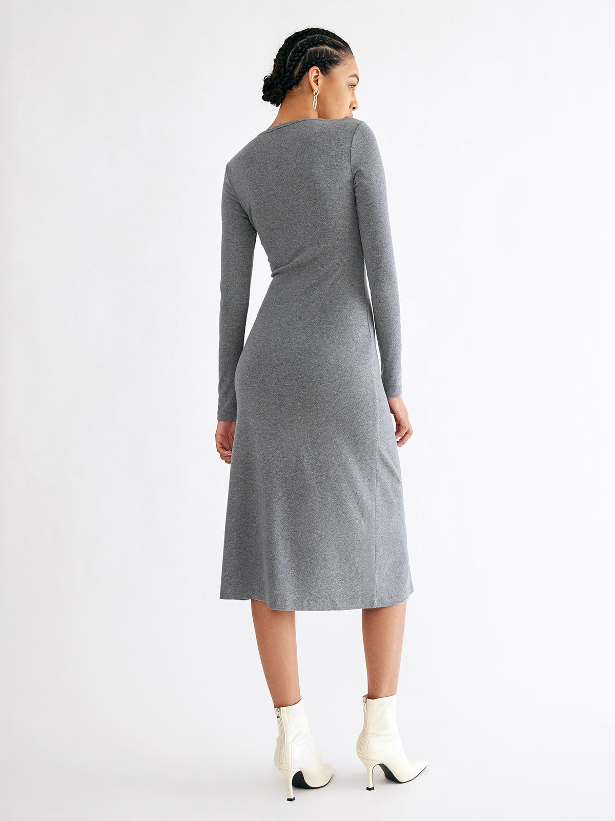 Modest Tapered Square Neck Midi Dress sold by ogl move product image thumbnail 5