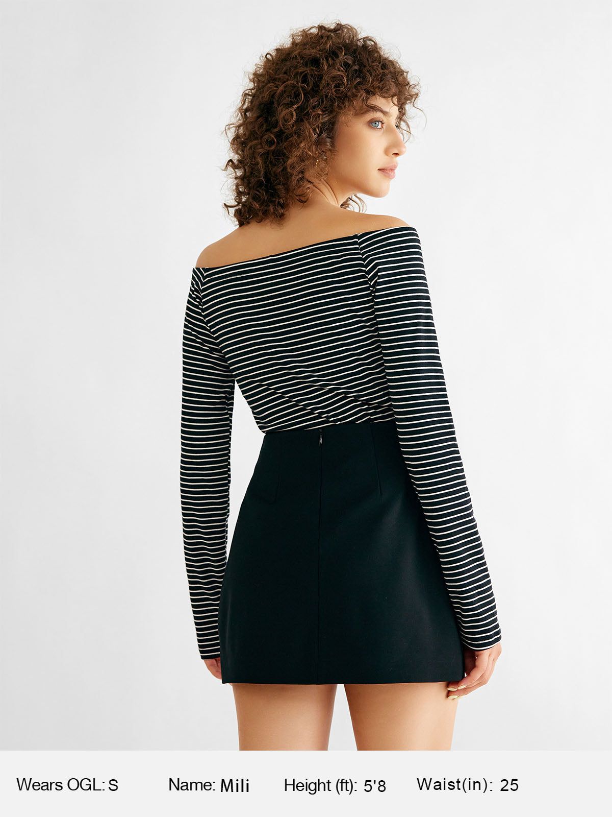 Cotton Off-the-shoulder Striped Knit Top sold by ogl move product image thumbnail 5