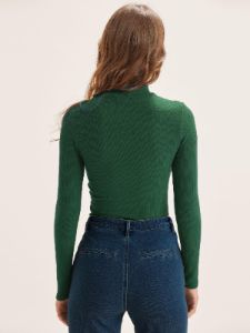 Textured Knit Mock Neck Long Sleeve Top sold by ogl move