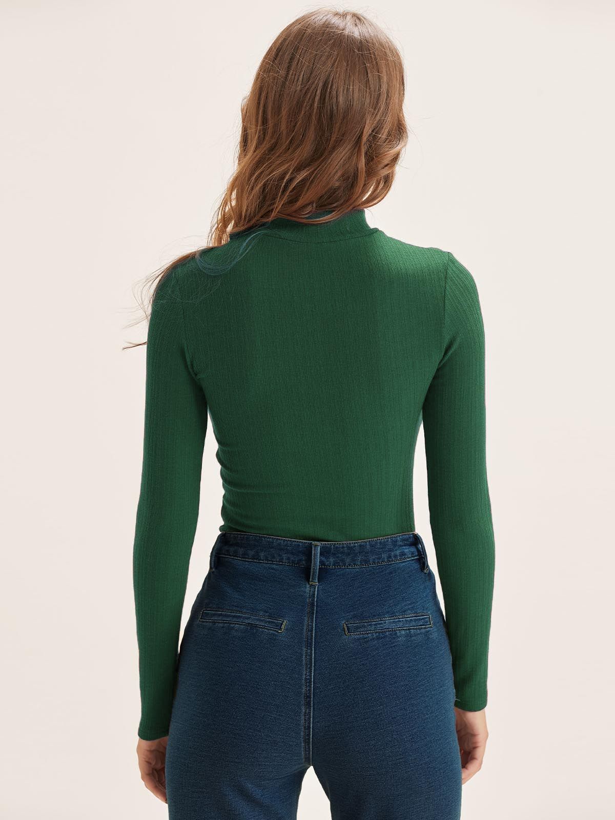 Textured Knit Mock Neck Long Sleeve Top sold by ogl move product image thumbnail 4