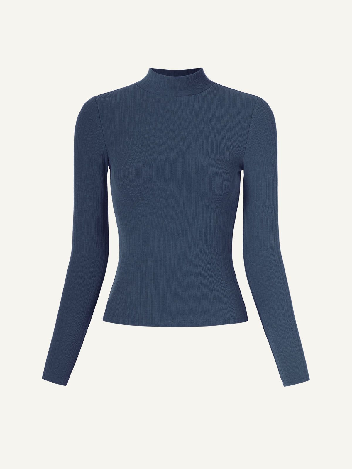 Textured Knit Mock Neck Long Sleeve Top sold by ogl move
