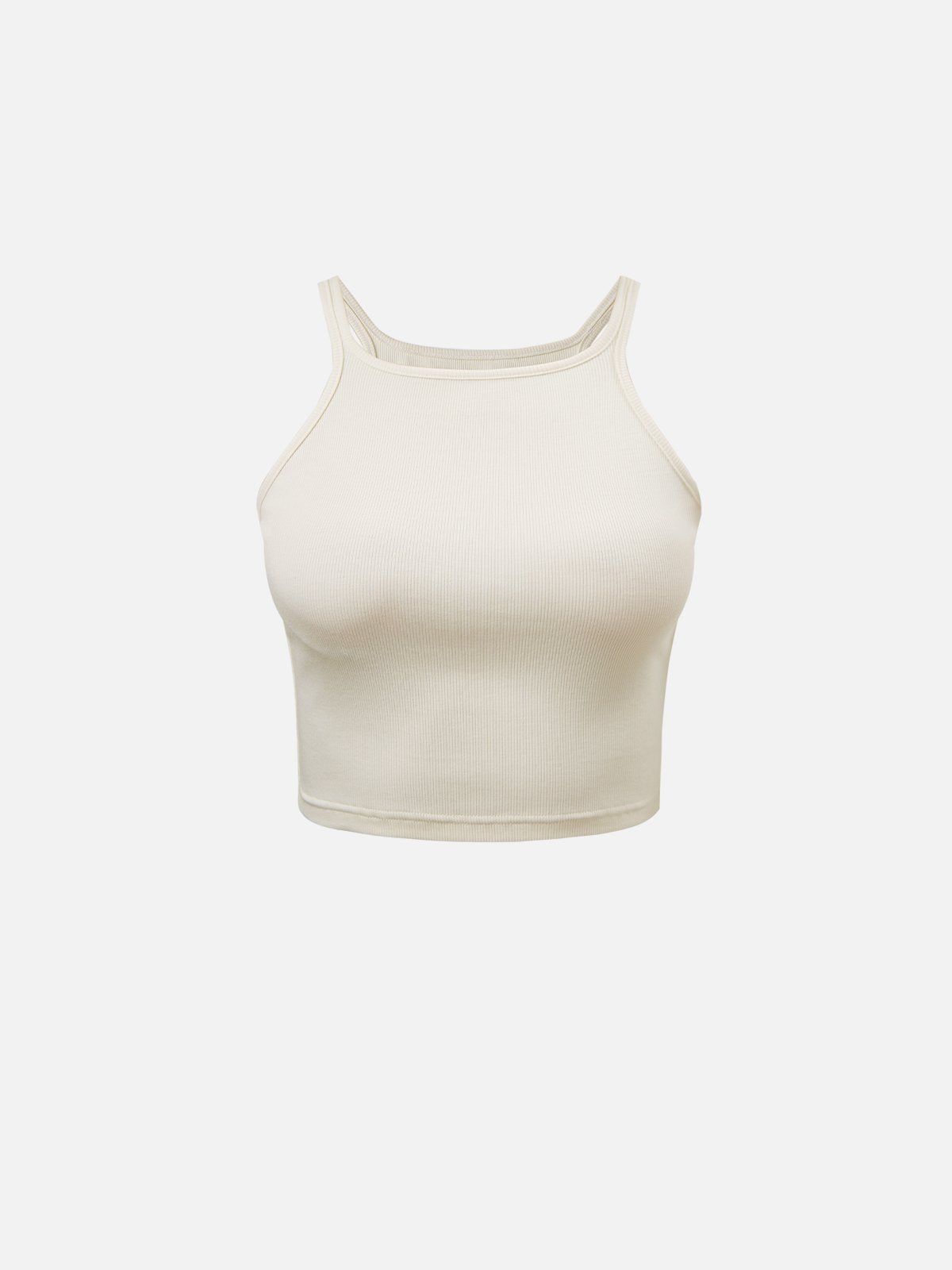 Plantive™ Ribbed Short T-Neck Tank Top sold by ogl move