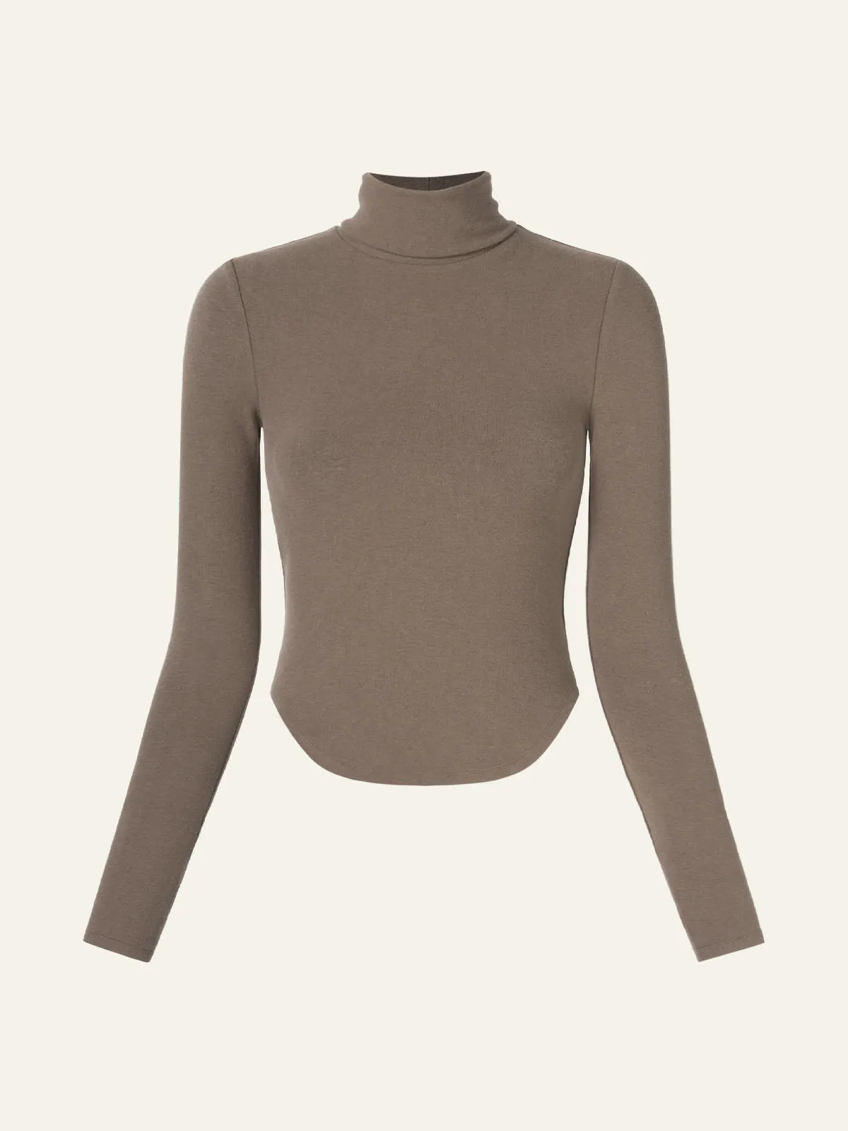 Cropped Curve-Hem Turtleneck Top sold by ogl move product image thumbnail 2