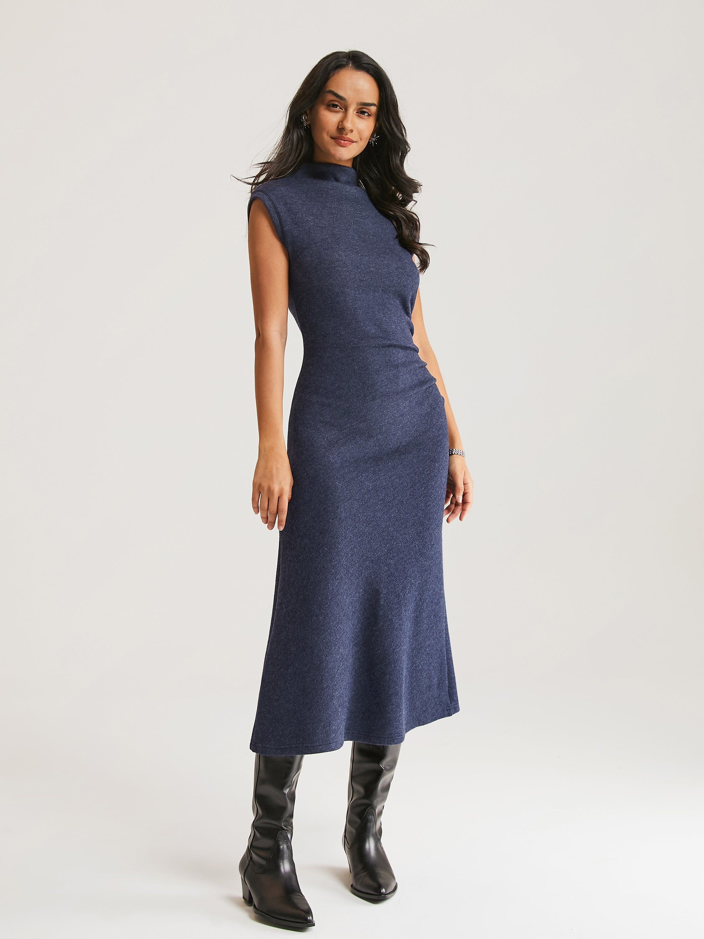 Cashsoft Mockneck Sleeveless Midi Dress sold by ogl move product image thumbnail 3