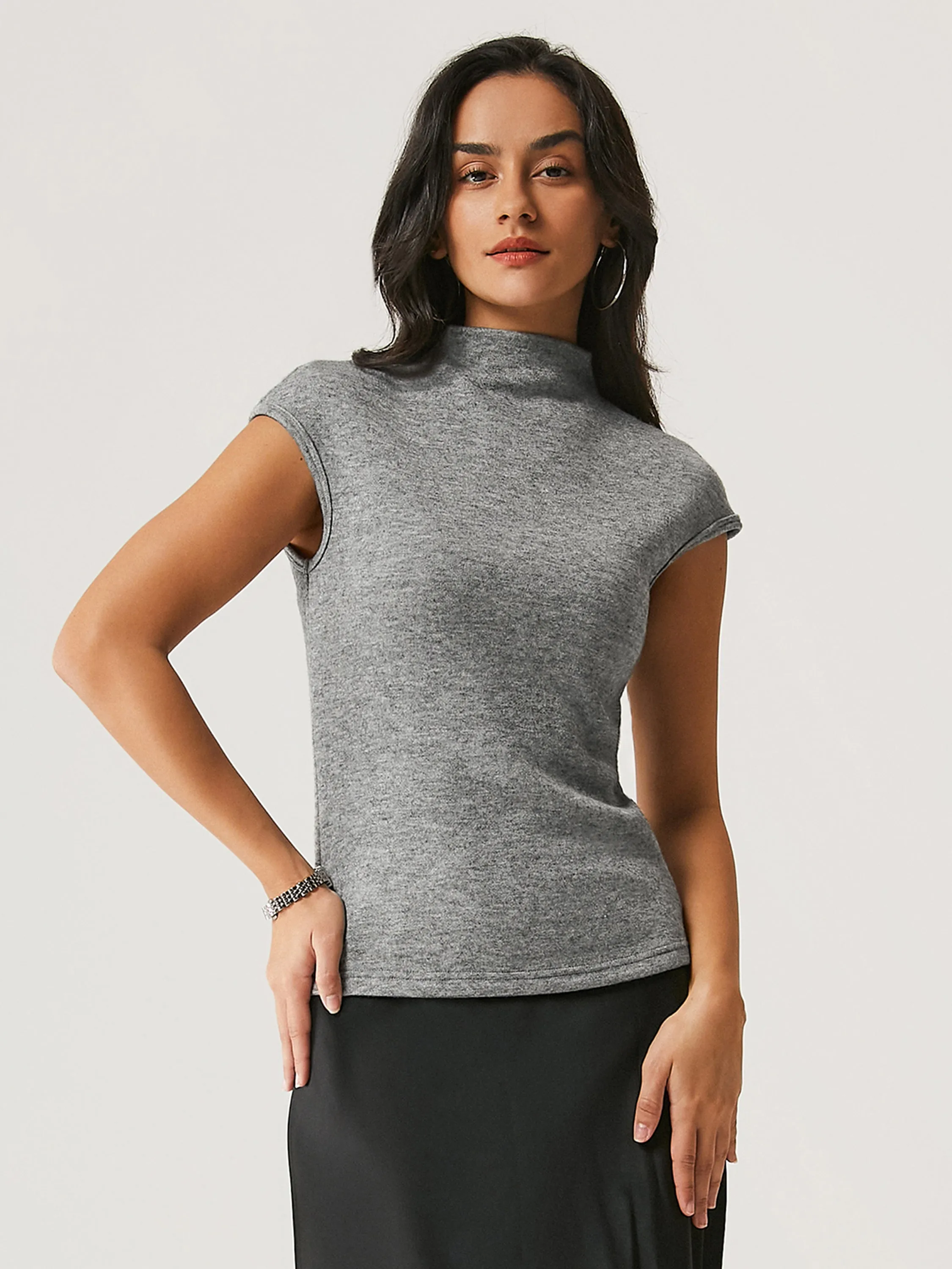 Mockneck Cap Sleeve Tank sold by ogl move product image thumbnail 4