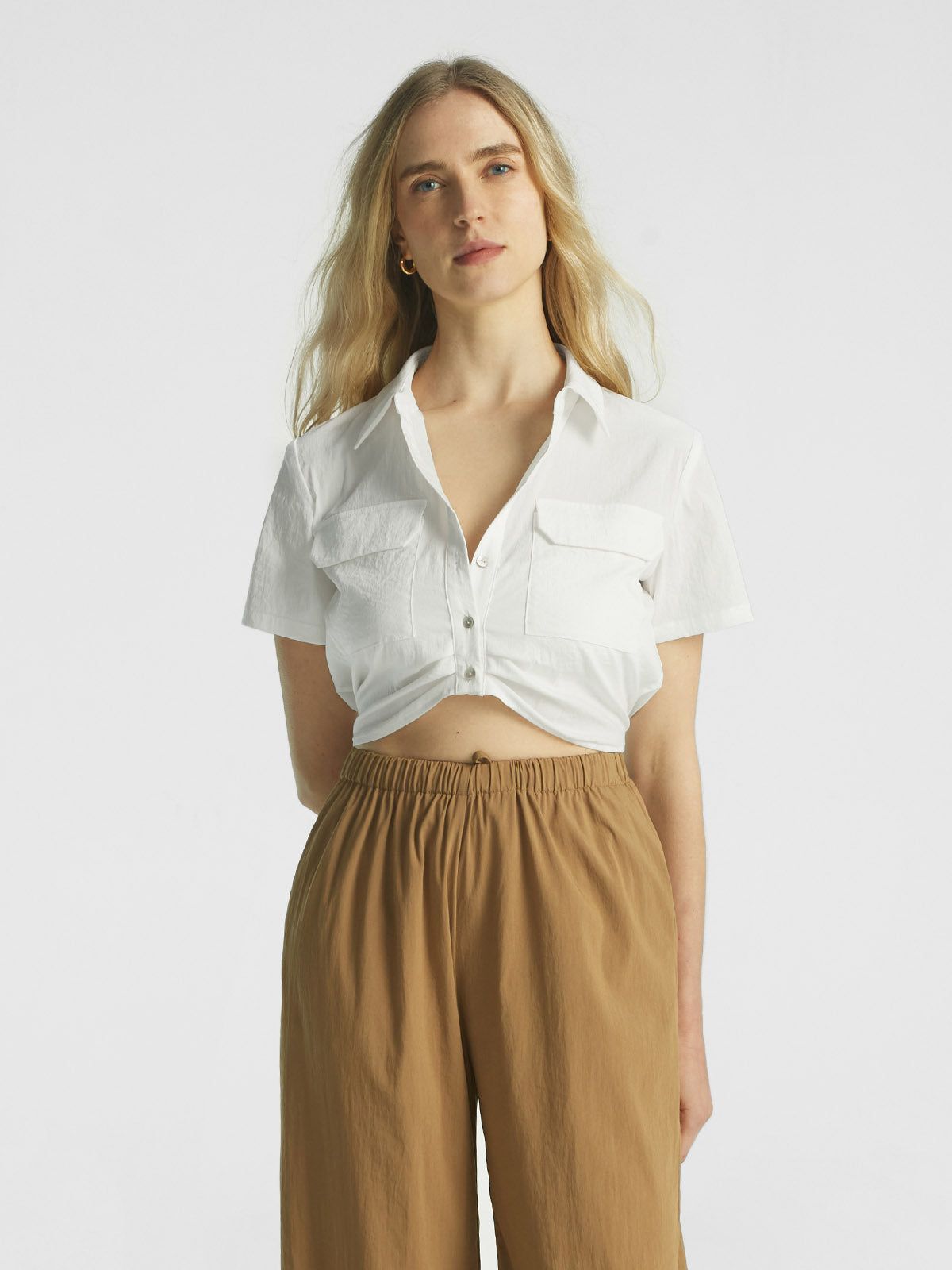 V Neck Cropped Cooling Shirt Top sold by ogl move