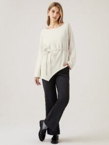 CashSoft Asymmetrical Hem Top With A Tie sold by ogl move