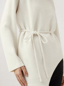 CashSoft Asymmetrical Hem Top With A Tie sold by ogl move