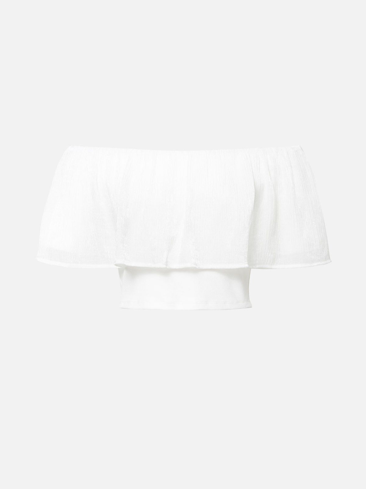 Silk-Like Romance Off-The-Shoulder Cropped Top sold by ogl move product image thumbnail 2