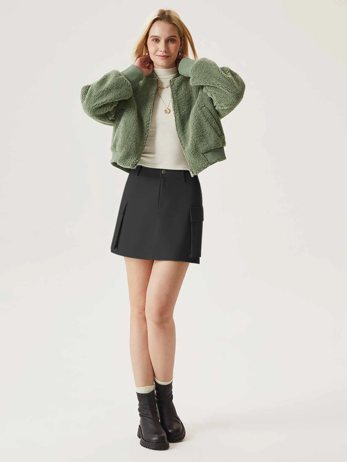 Thick Ponte Cargo Mini Skirt sold by ogl move product image thumbnail 4