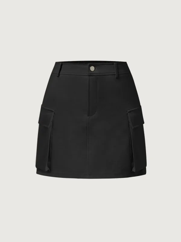 Thick Ponte Cargo Mini Skirt sold by ogl move