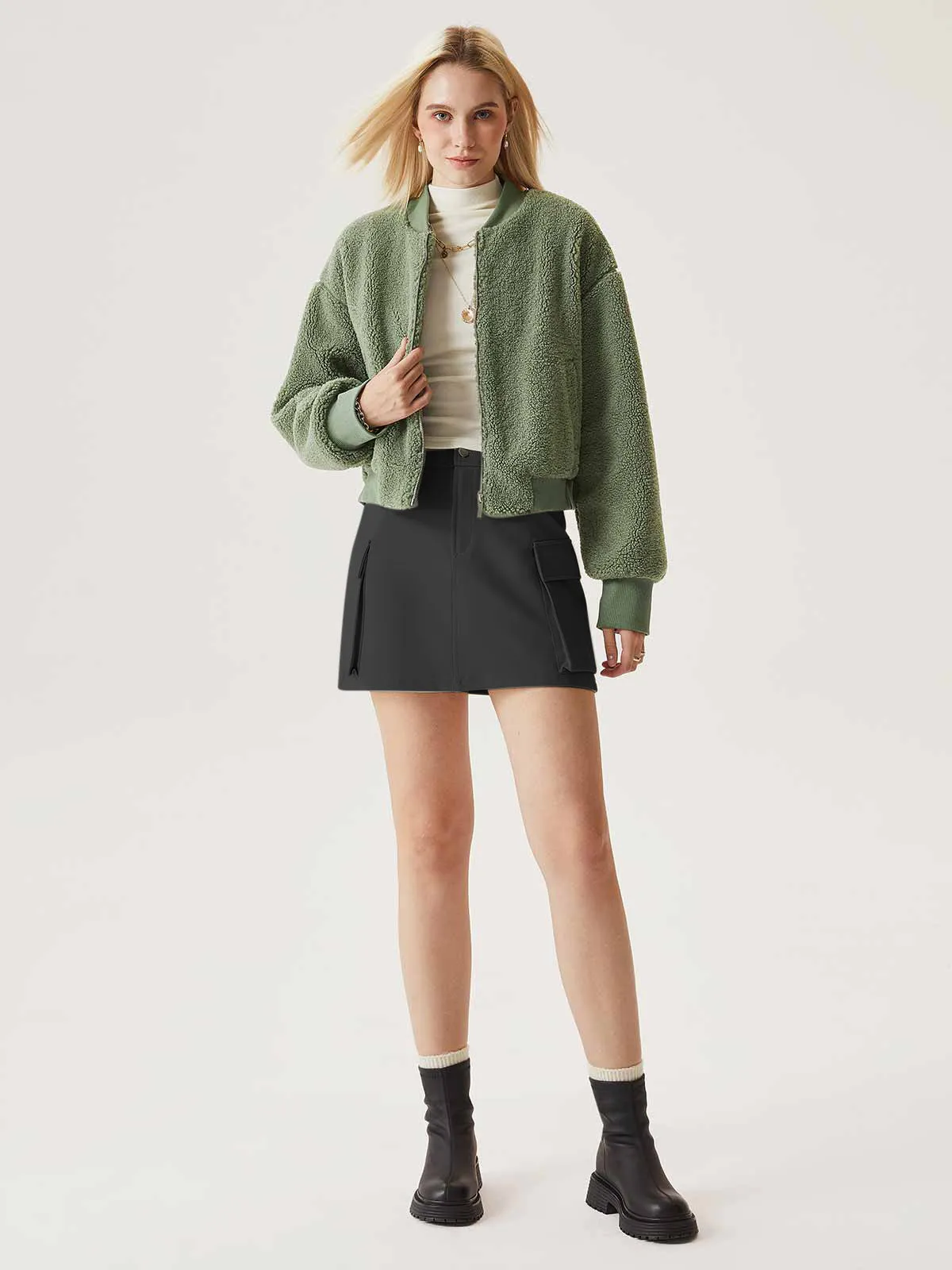 Thick Ponte Cargo Mini Skirt sold by ogl move product image thumbnail 3