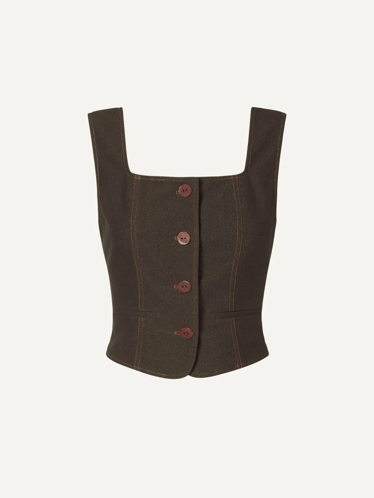 Stretchy Denim Square Neck Vest sold by ogl move product image thumbnail 2