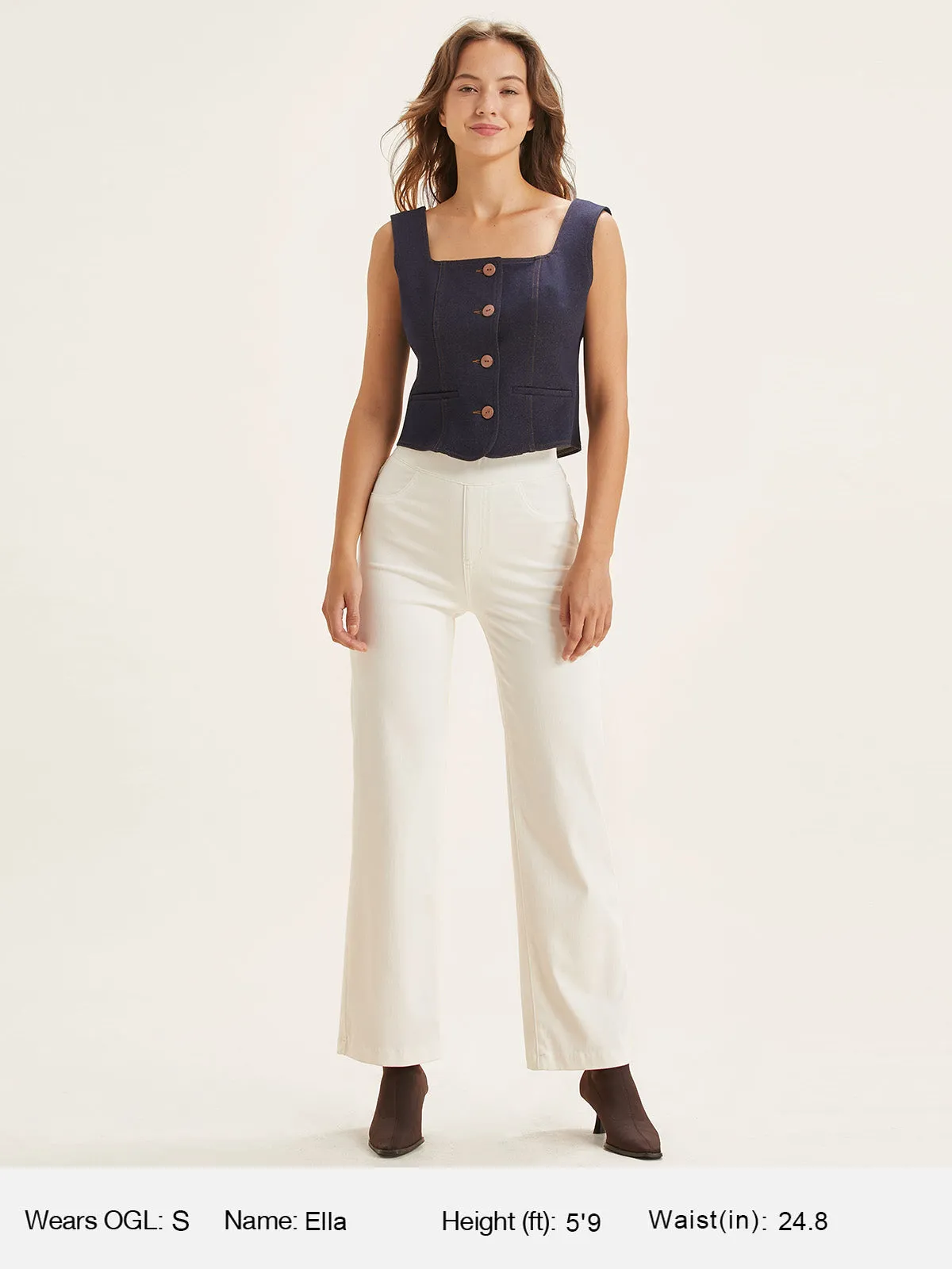 Stretchy Denim Square Neck Vest sold by ogl move product image thumbnail 5