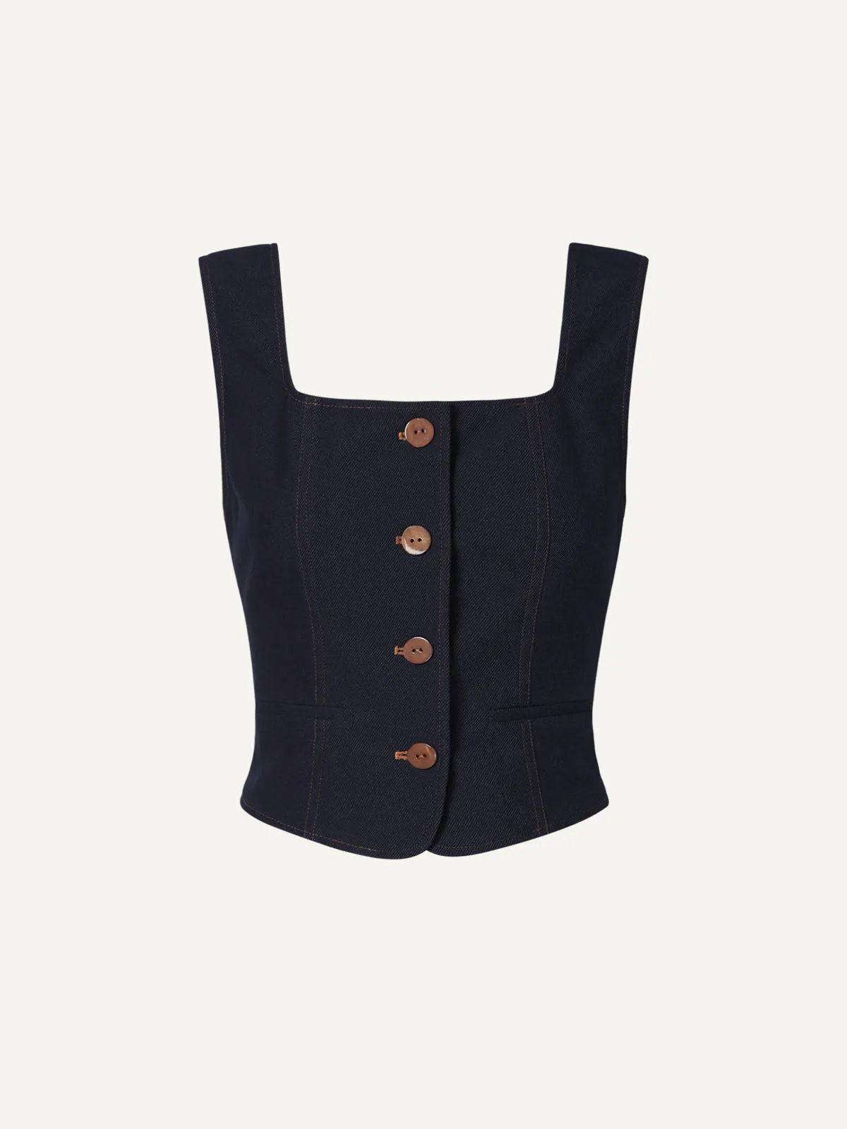 Stretchy Denim Square Neck Vest sold by ogl move product image thumbnail 4