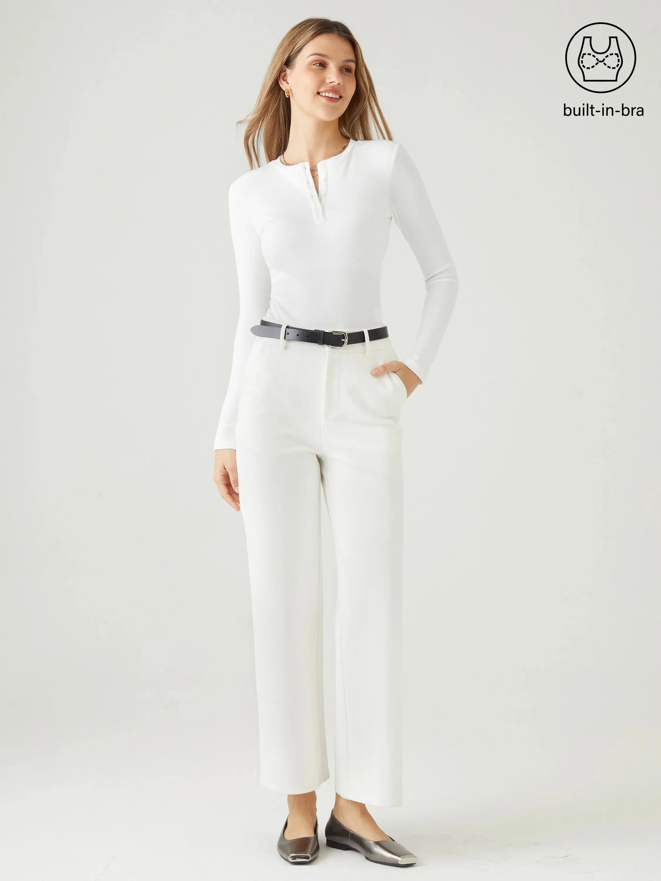 Ribbed Henley Brami Top sold by ogl move product image thumbnail 3