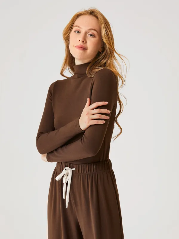 Hip-Length Mockneck Top-Brushed Inside sold by ogl move