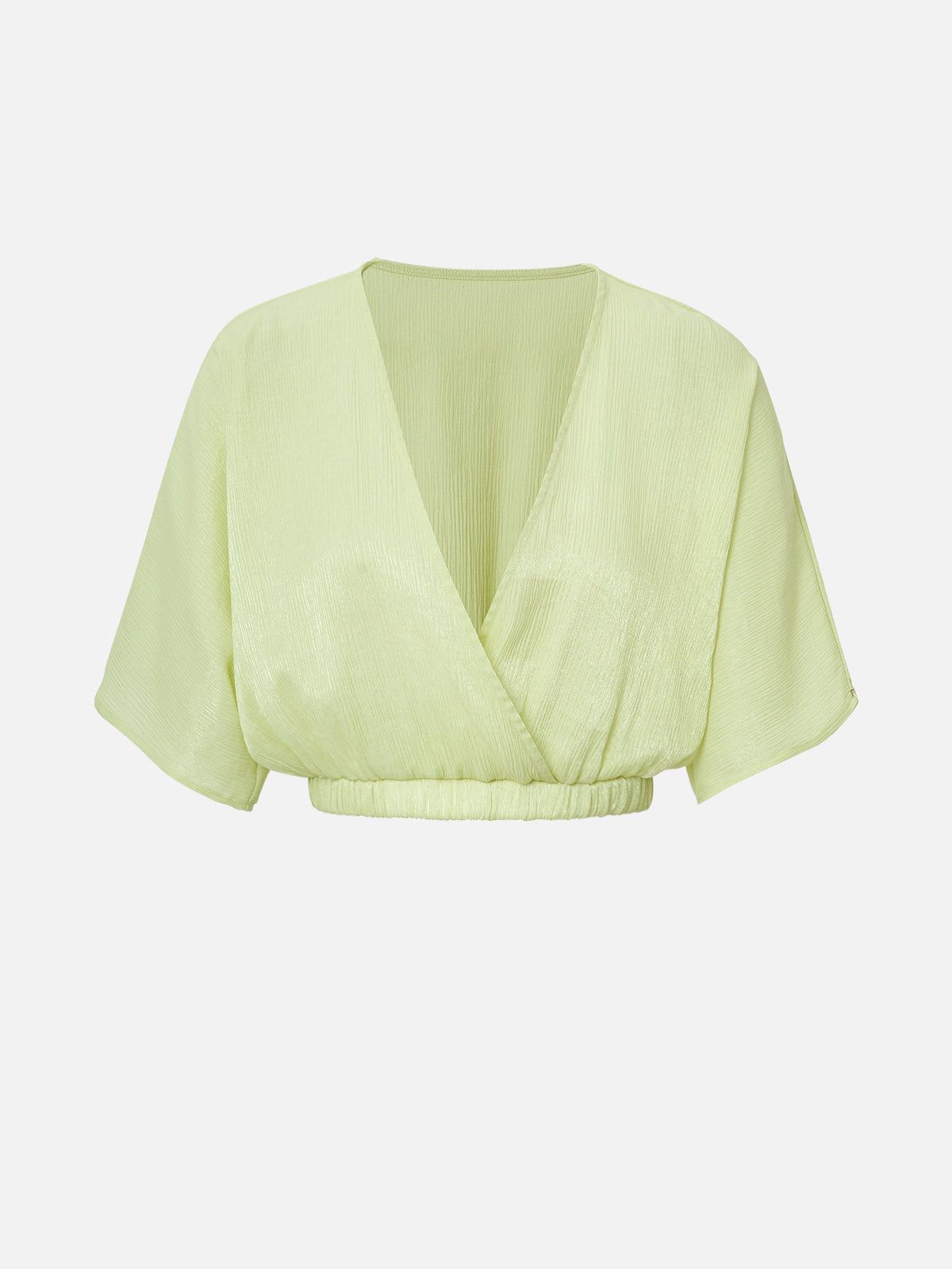 Silk-Like Pull Over Kimono Crop Top sold by ogl move product image thumbnail 2