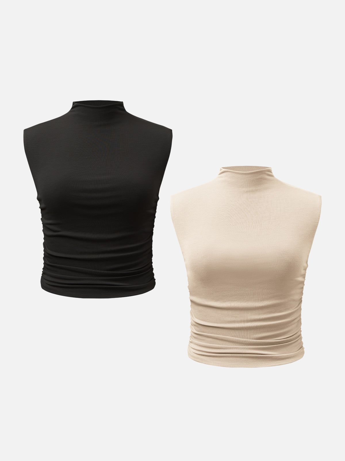 Eco-SkinKiss® Workleisure Mock Neck Ruched Sides Tank Top sold by ogl move product image thumbnail 4