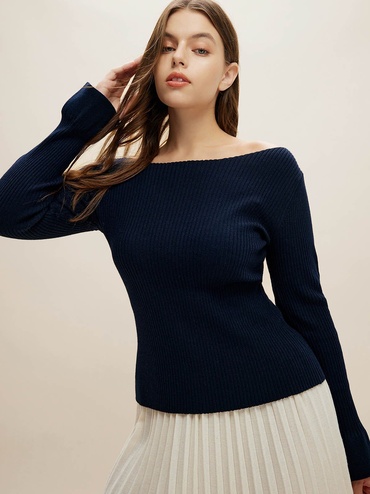 Ruffled-cuff Wool Knit Sweater sold by ogl move product image thumbnail 6