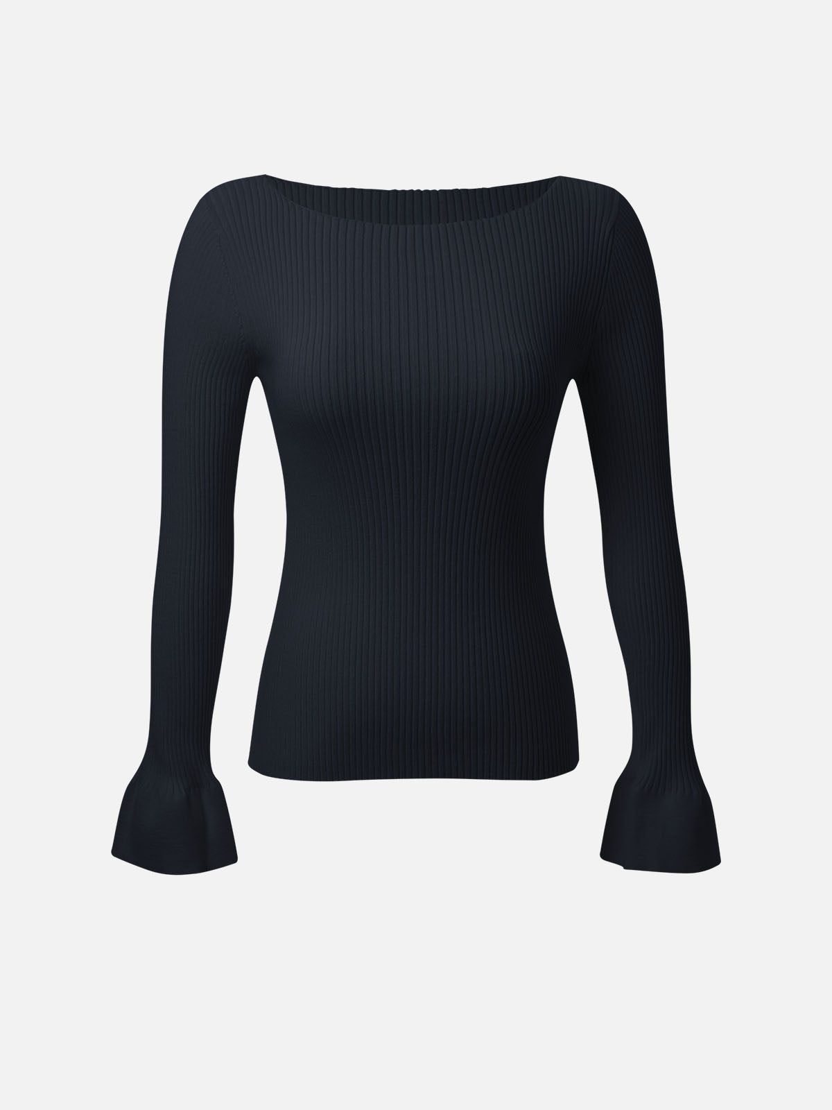 Ruffled-cuff Wool Knit Sweater sold by ogl move product image thumbnail 2