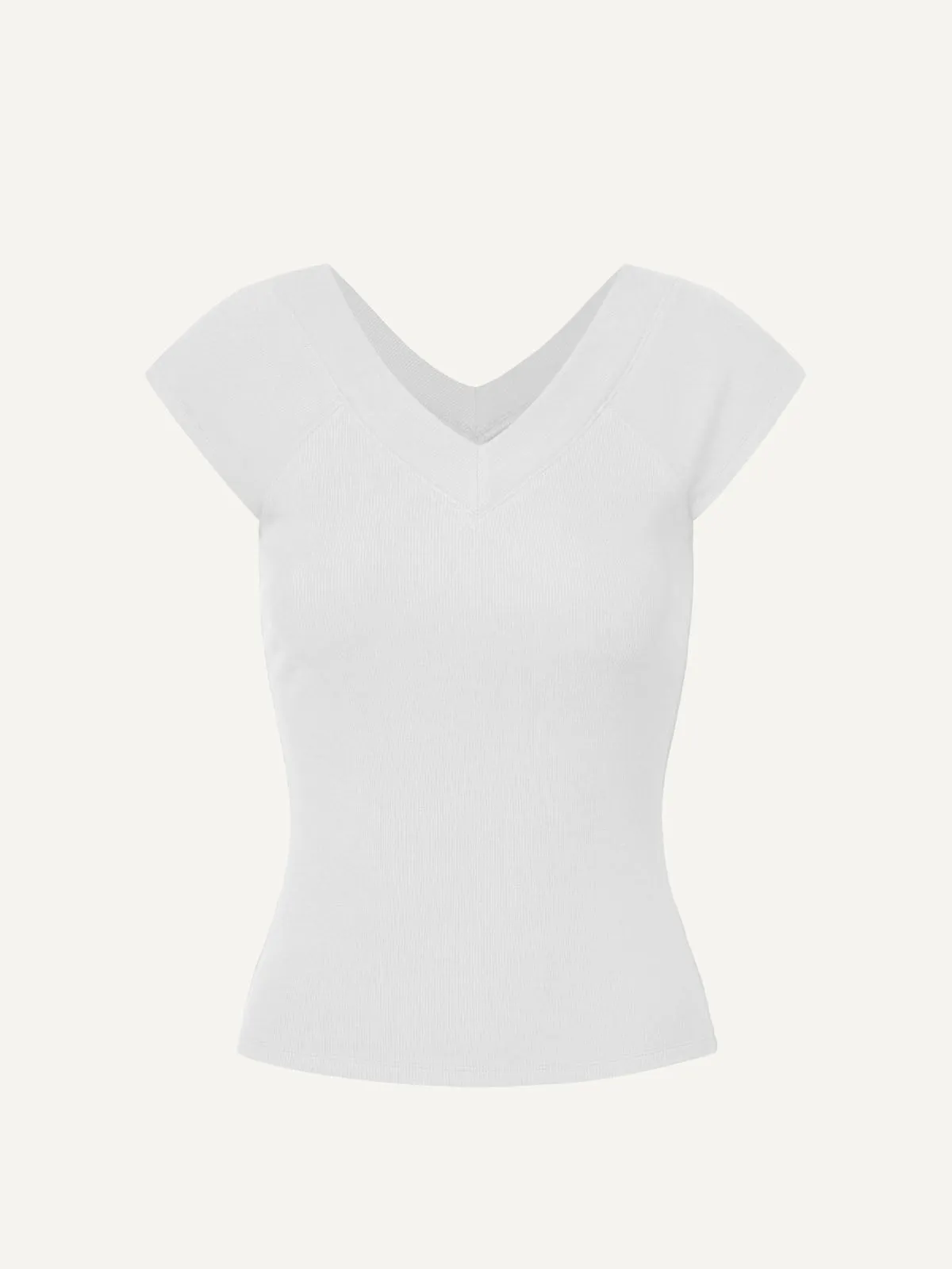 Brushed Premium Rib V-Neck T-Shirt sold by ogl move product image thumbnail 2