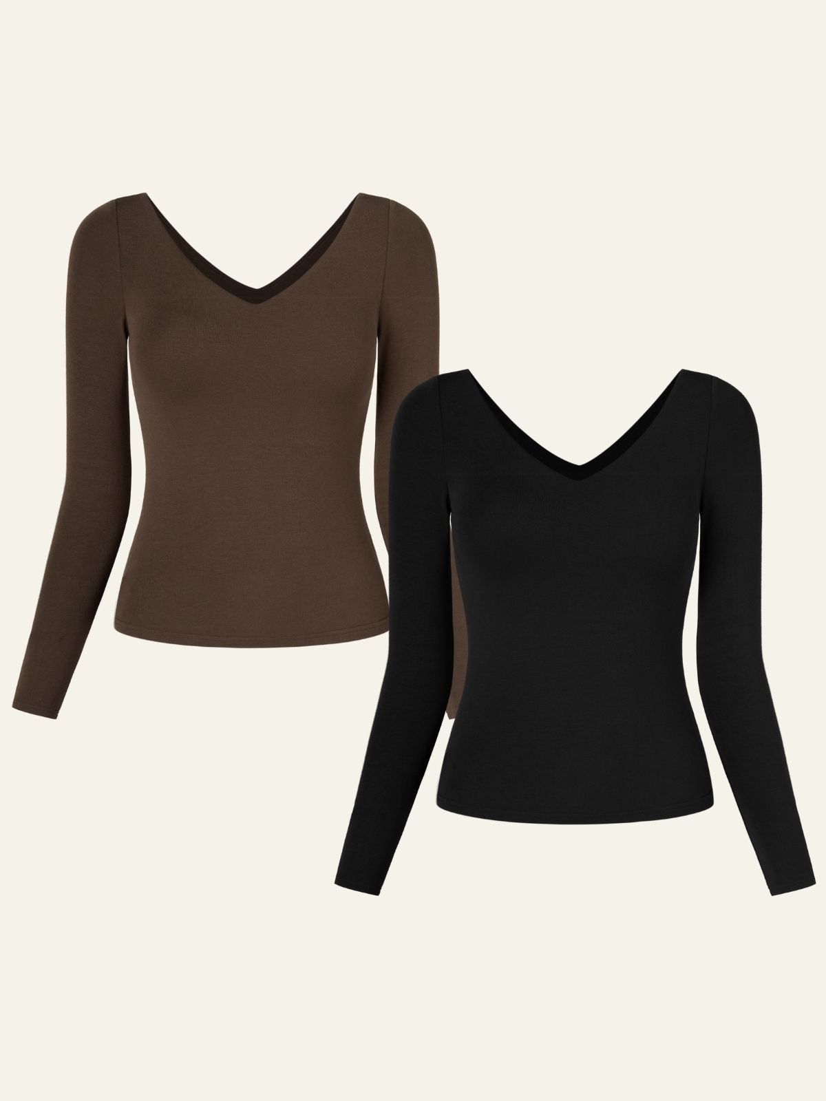 Eco-MiyaMoon® V-Neck Brami Top 2Pcs Set sold by ogl move product image thumbnail 2