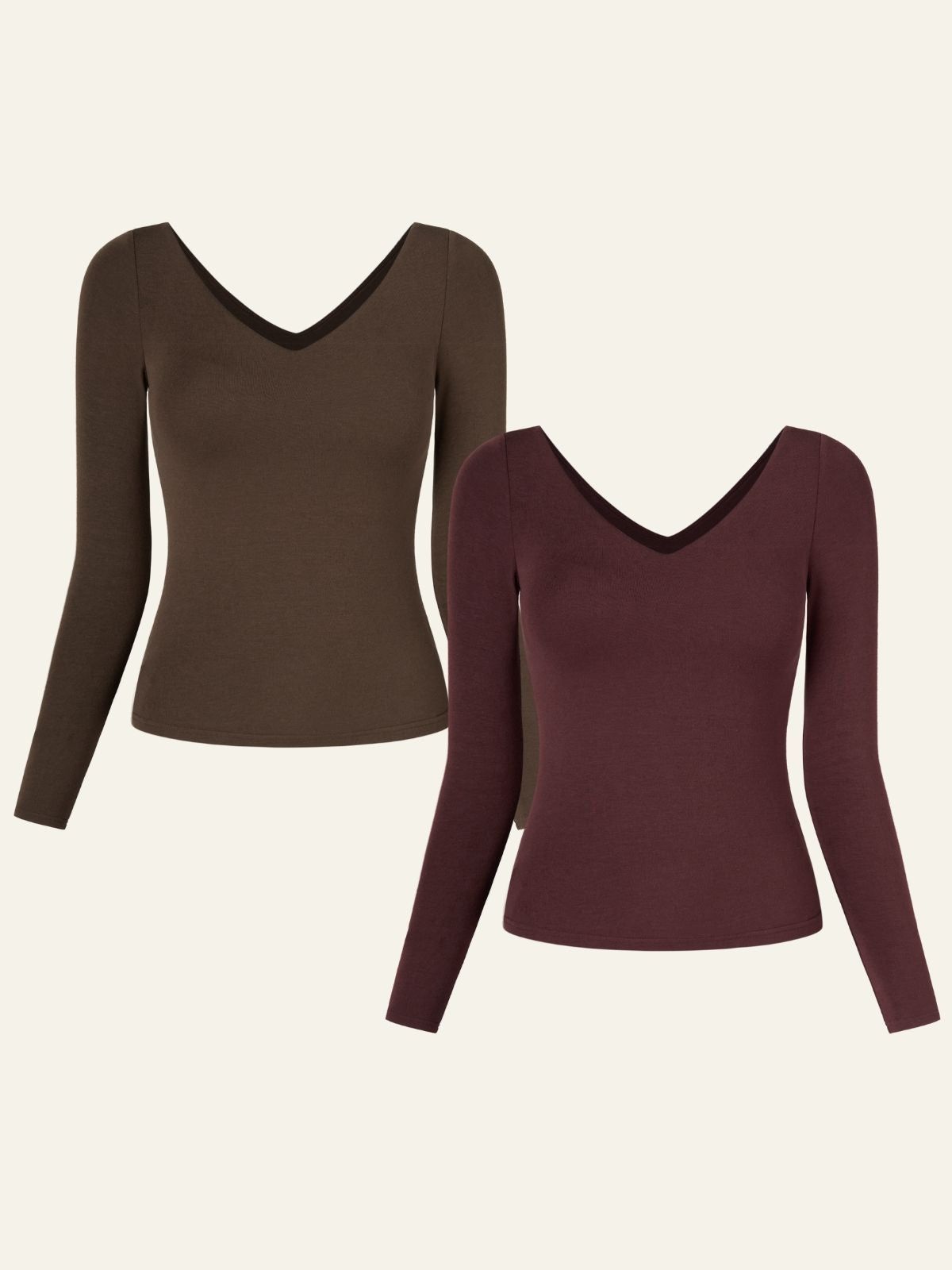 Eco-MiyaMoon® V-Neck Brami Top 2Pcs Set sold by ogl move product image thumbnail 5