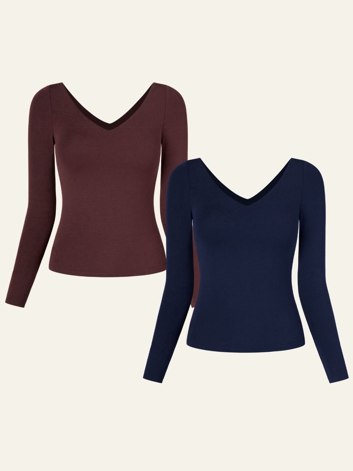 Eco-MiyaMoon® V-Neck Brami Top 2Pcs Set sold by ogl move