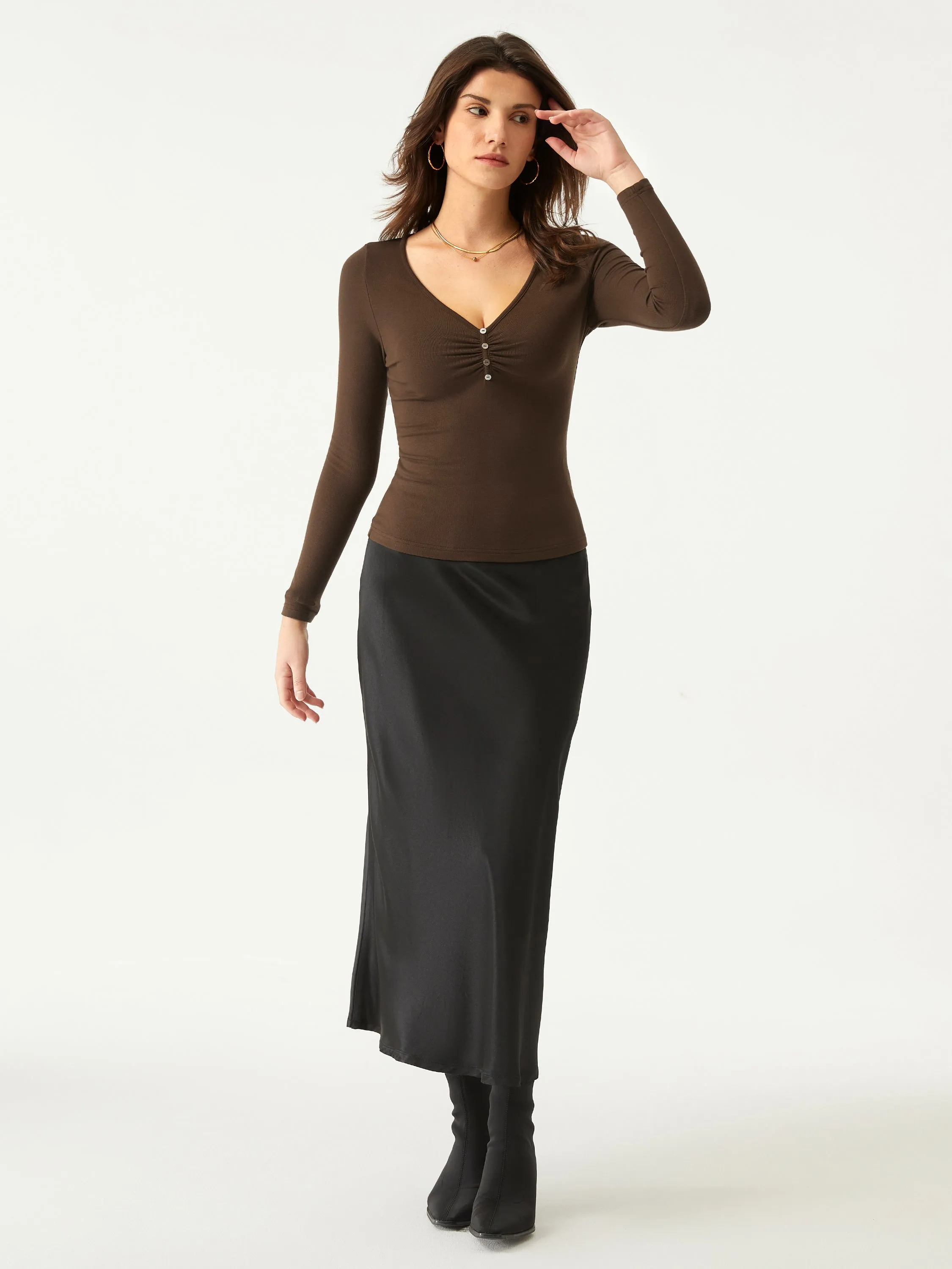 Ruched-V Top sold by ogl move product image thumbnail 5