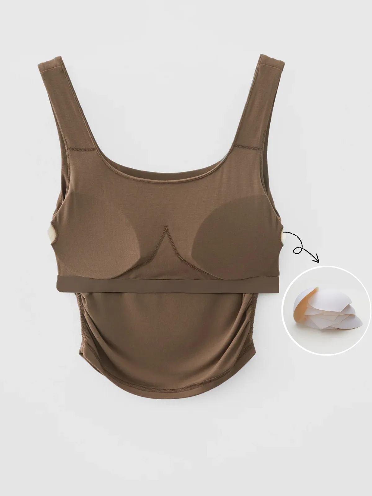 Ruched Sides Square Brami Tank Top sold by ogl move product image thumbnail 3