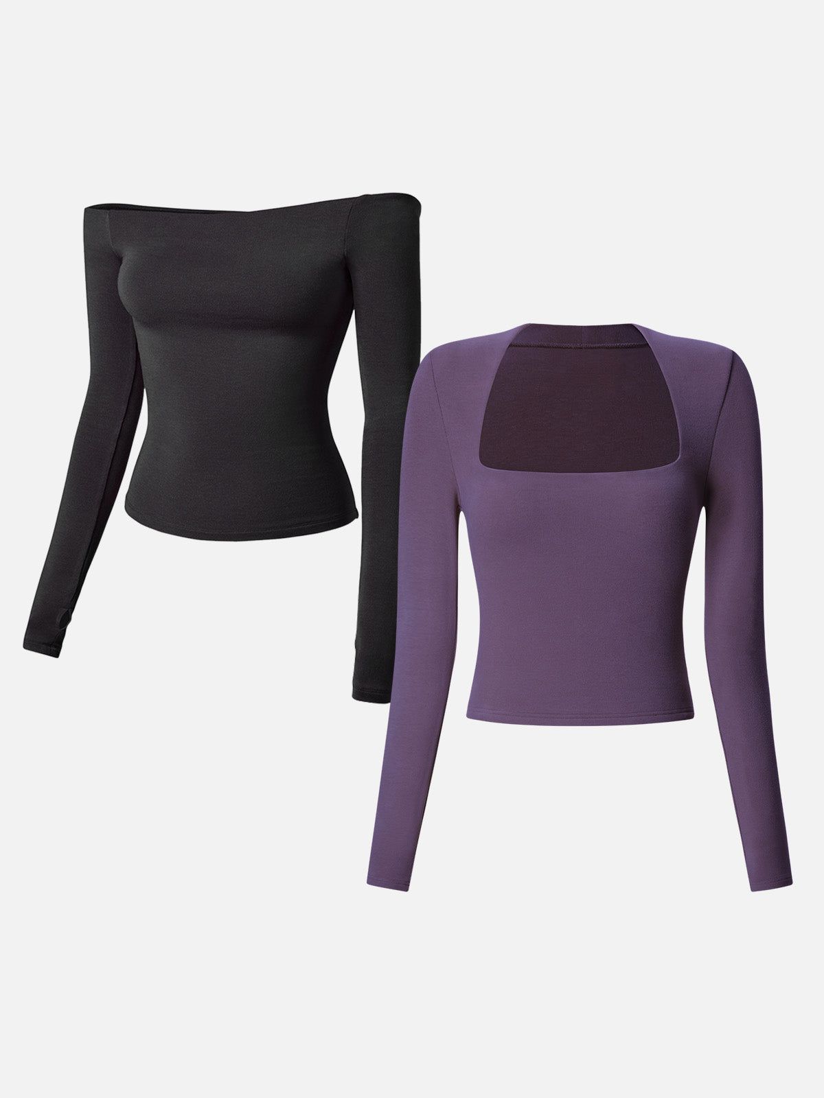 Square Neck Long Sleeve Top&Multi-Wear Body Top-2Pcs Set sold by ogl move