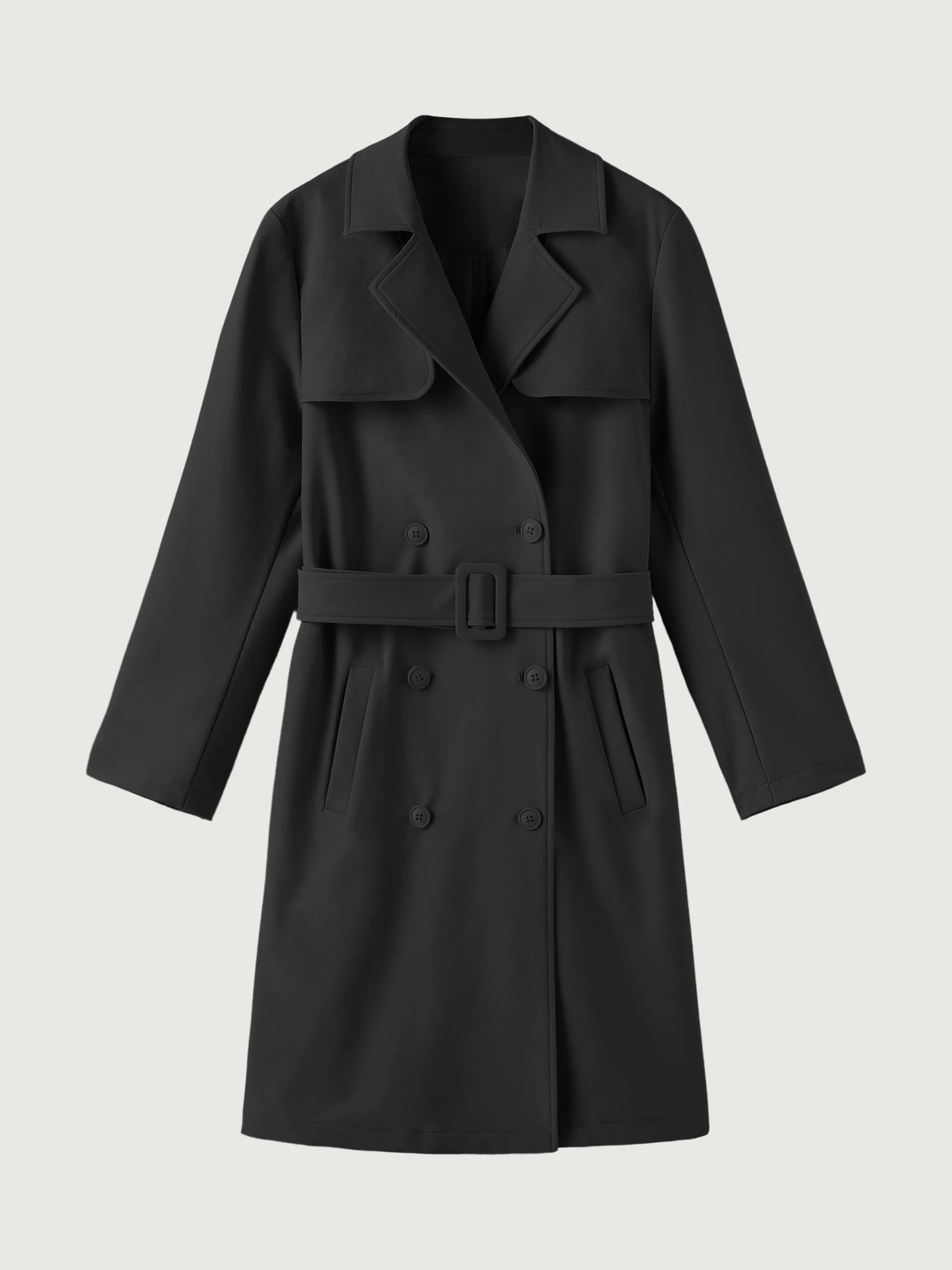 Waterproof Double-Breasted Trench Coat With Belt sold by ogl move